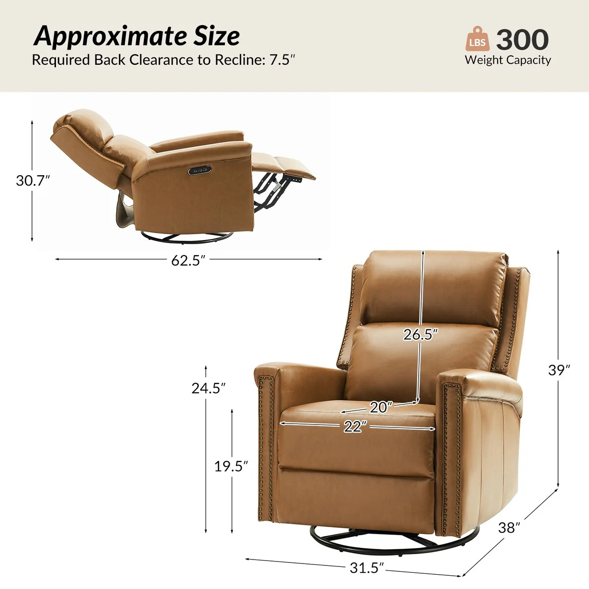 Tobias Traditional Swivel And Rocker Power Recliner by HULALA HOME