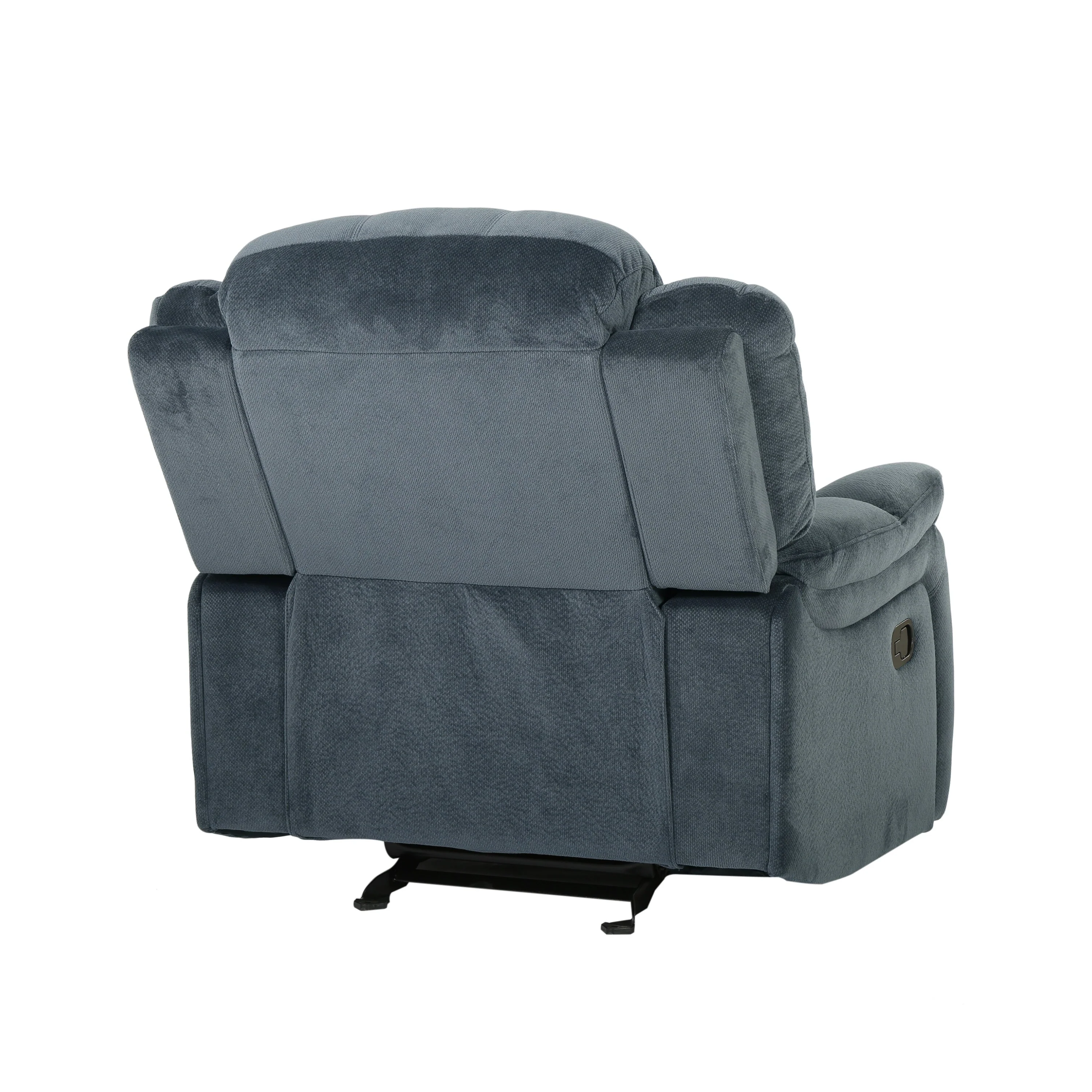 Classic Design, Steel Plush Fabric, Glider Recliner
