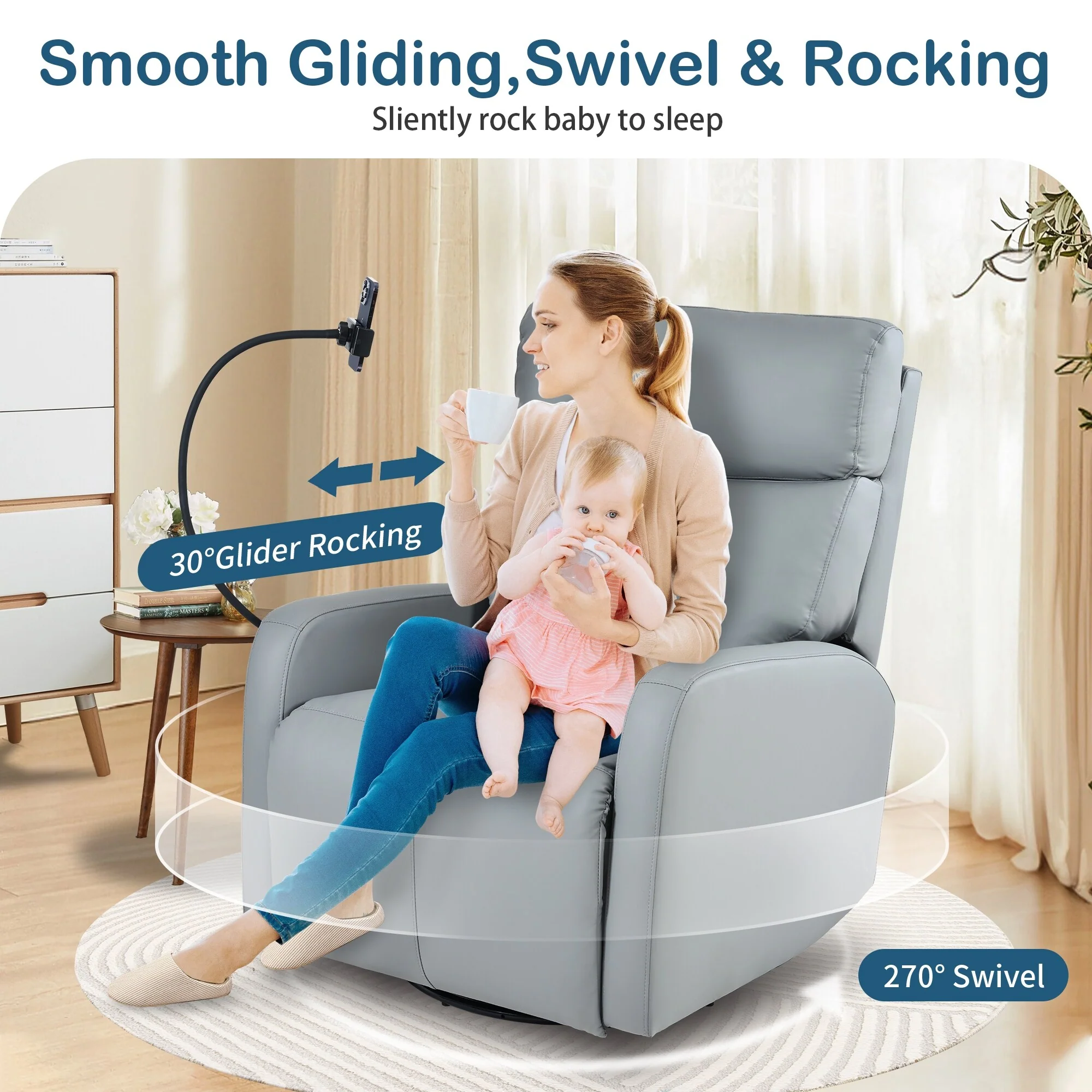 270�� Power Swivel Rocker Recliner Chair