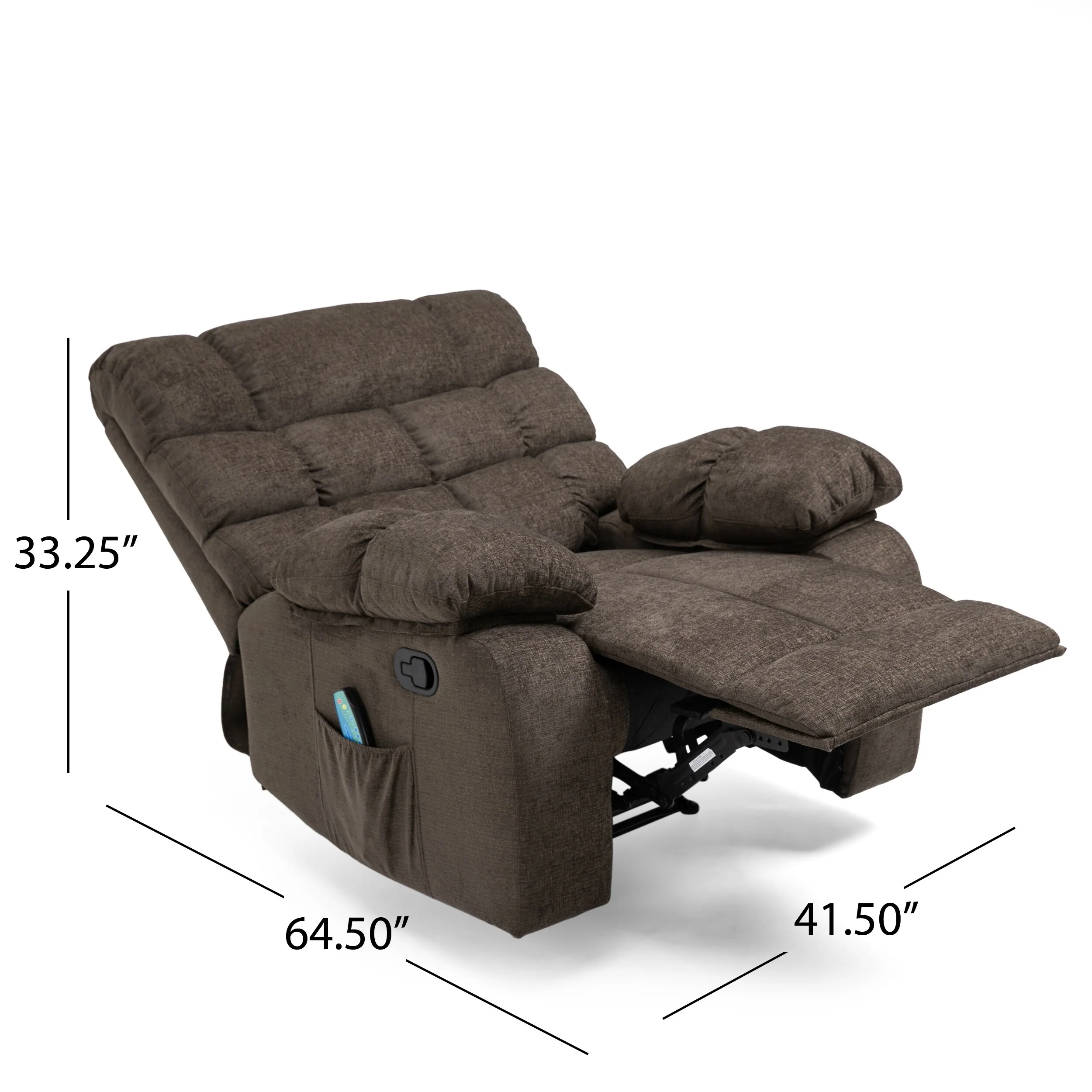 Modern Massage Recliner Chair with Pillow Tufting & Manual Recline