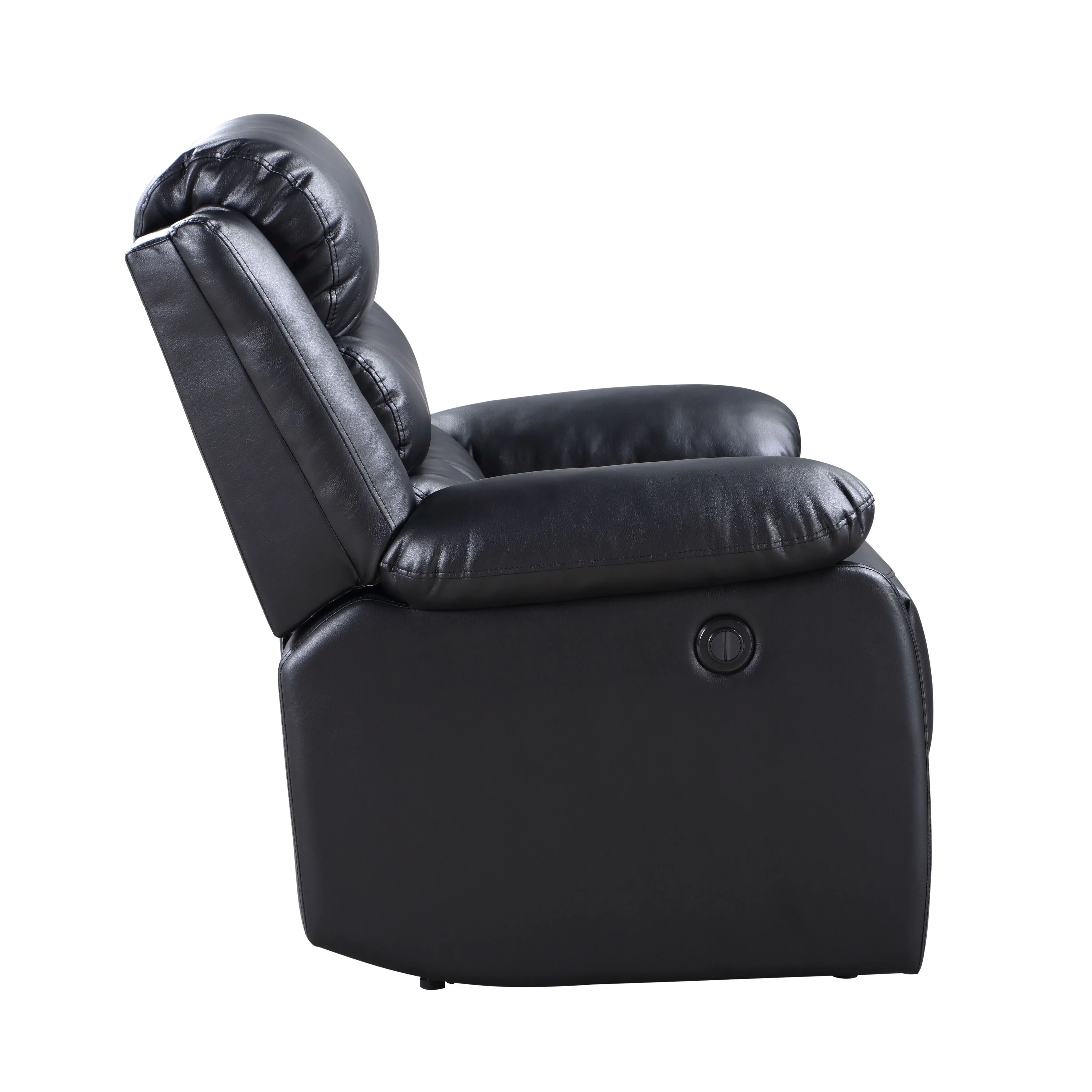 Black Synthetic Leather Power Motion Recliner