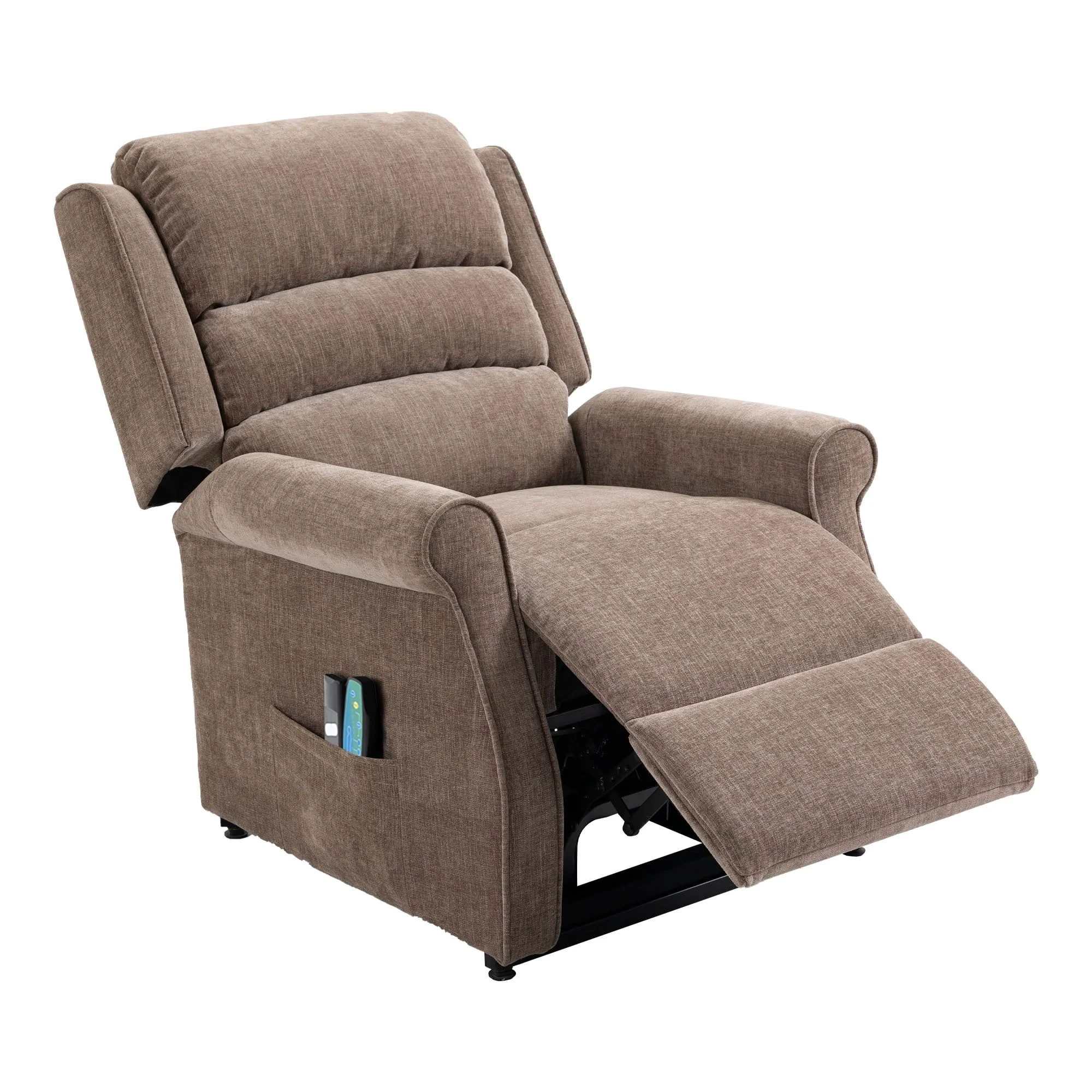 Clihome Chenille Fabric Power Lift Recliner Chair with Massage