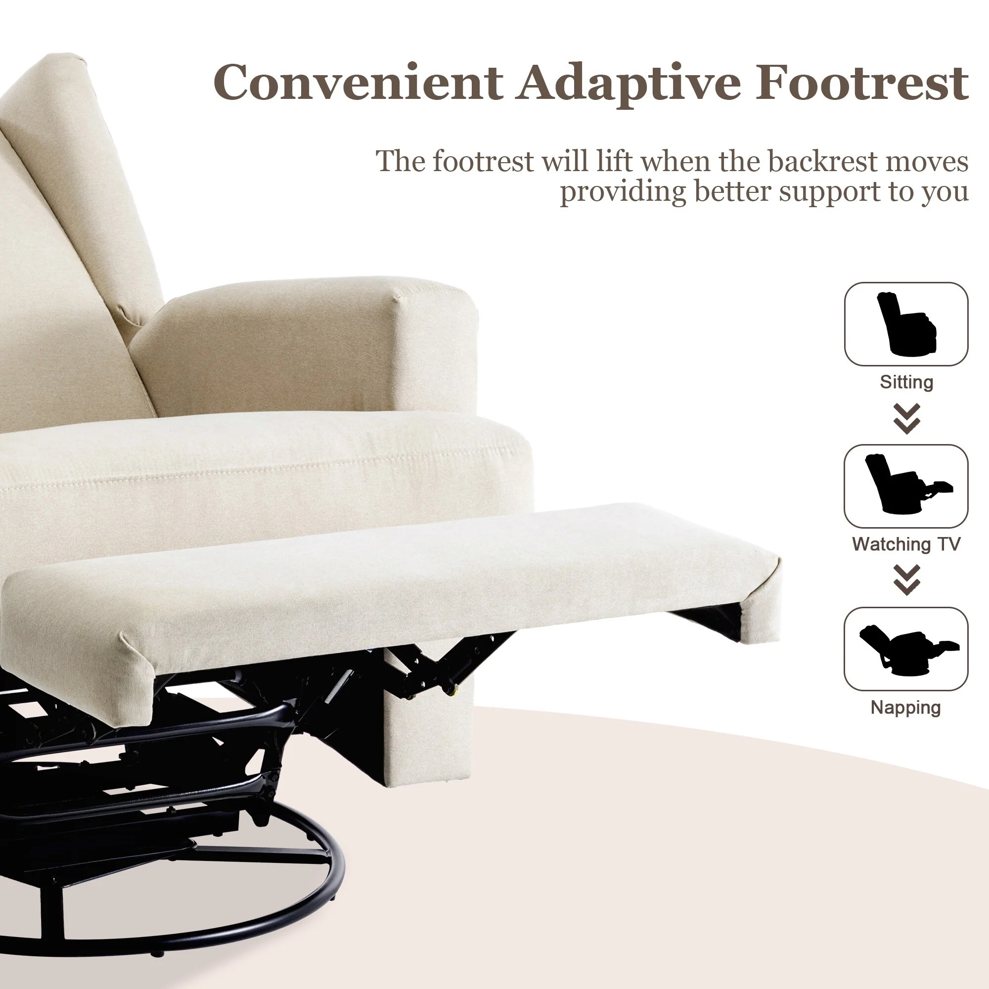 31'' W Manual Glider Swivel Glider Rocker Recliner Nursery Set of 2