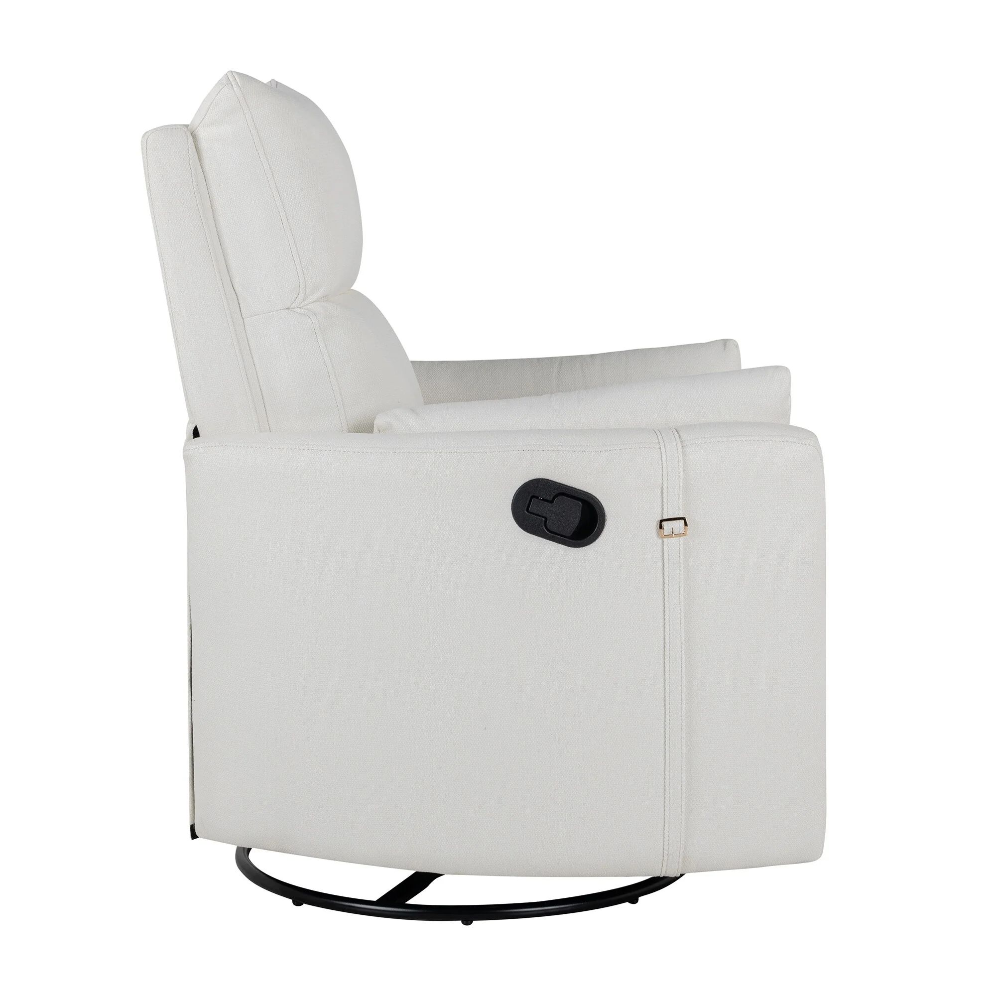 Beige Manual Rocker Recliner featuring 360�� Swivel and Adjustable Backrest, Includes Two Removable Cushions