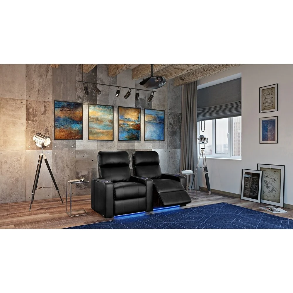 Octane Turbo XL700 Power Leather Home Theater Seating Set (Row of 2)