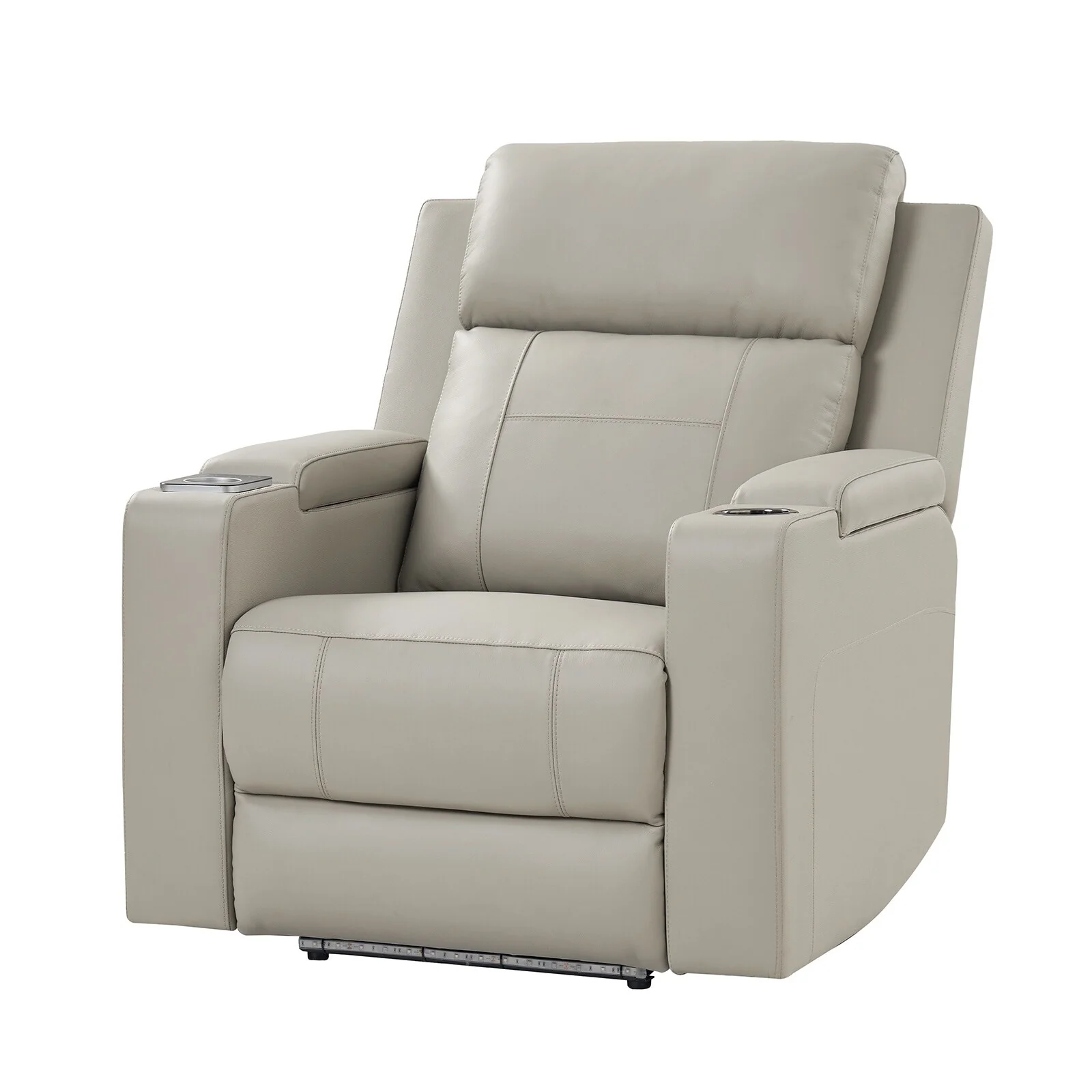 Laura 35.04 Wide Genuine Leather Power Recliner with Adjustable Headrests by HULALA HOME