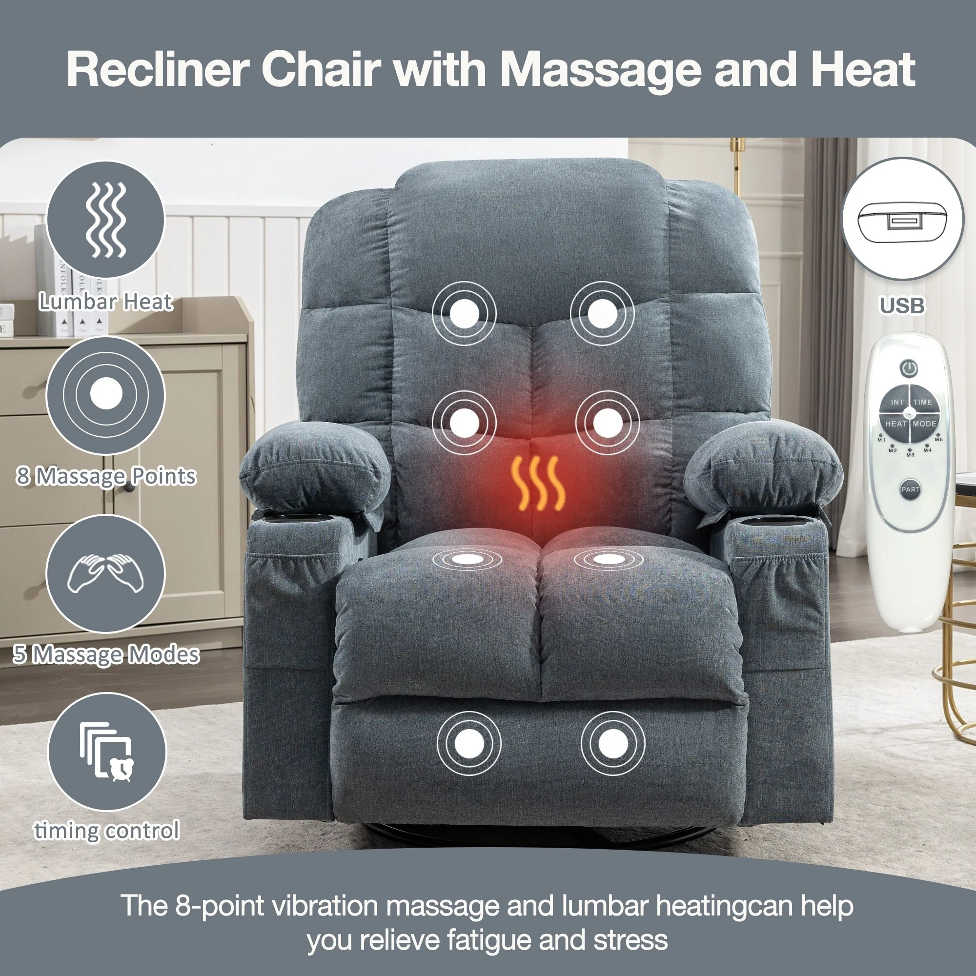 Massage Rocker Recliner Chair Rocking Chairs