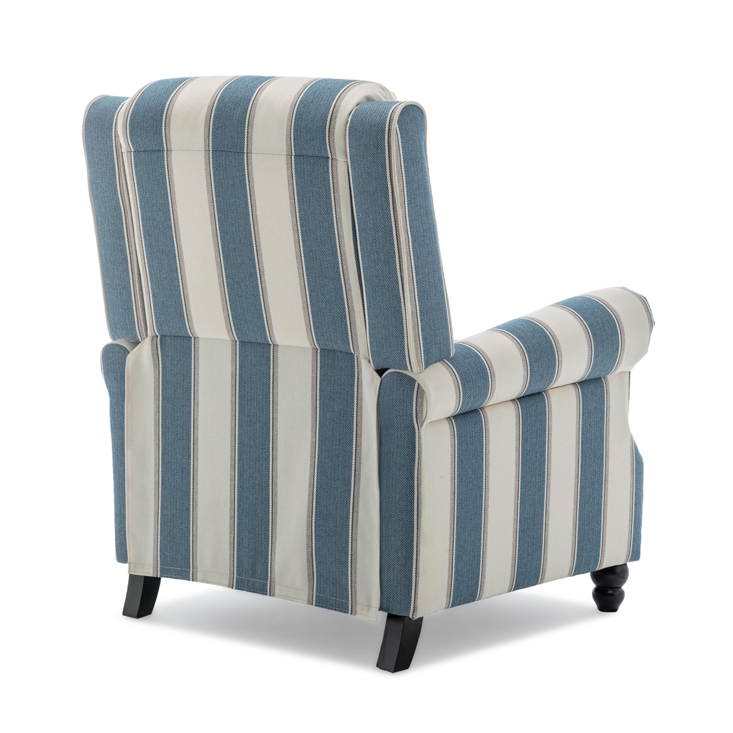 Mid-Century Nailhead PU Leather Linen Recliner