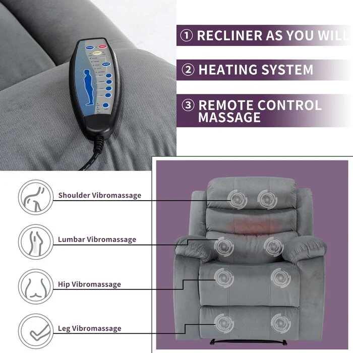 Cushioned Massage Chair with Heating Function