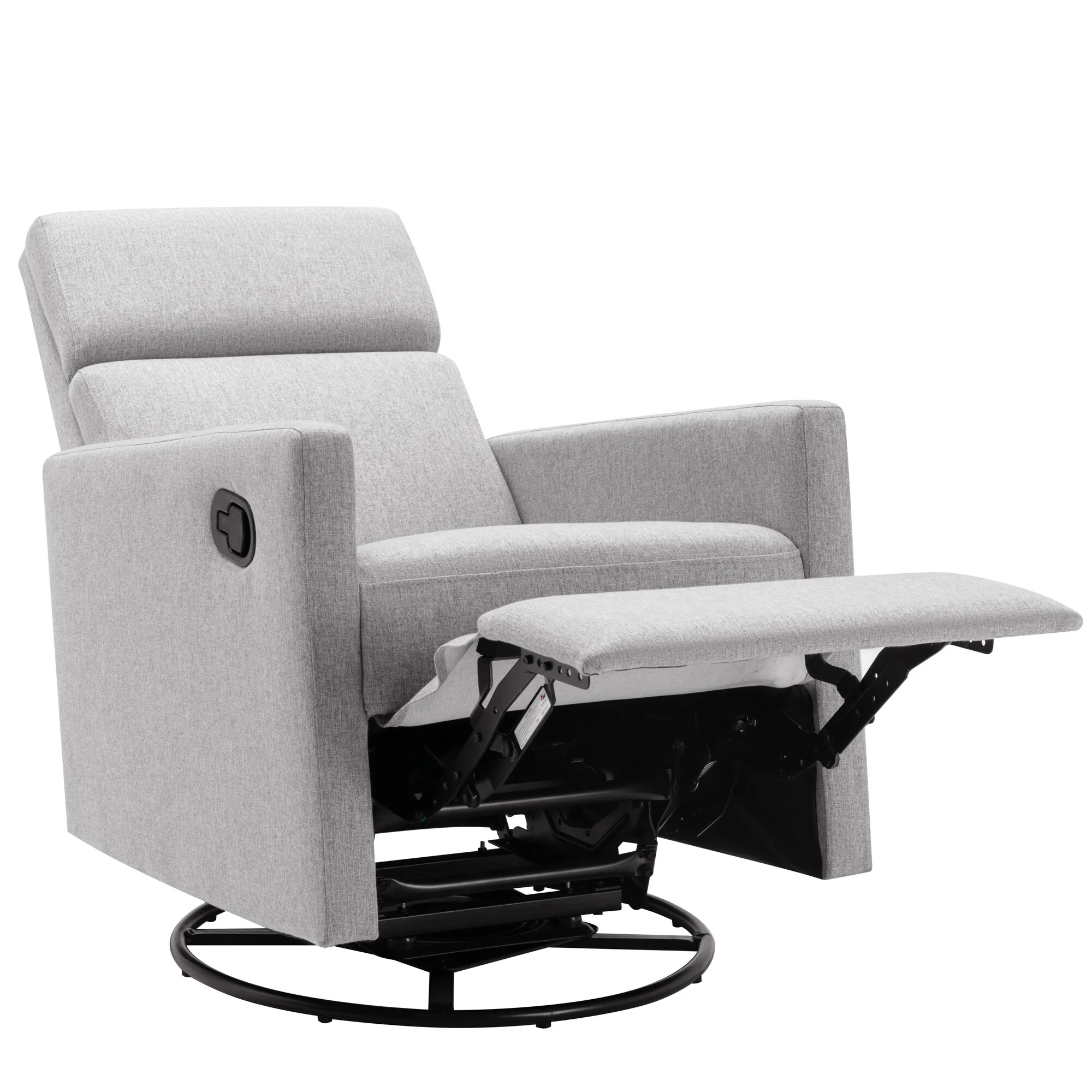Roomfitters Modern Upholstered Rocker Nursery Chair, Plush Seating Glider Swivel Recliner Chair