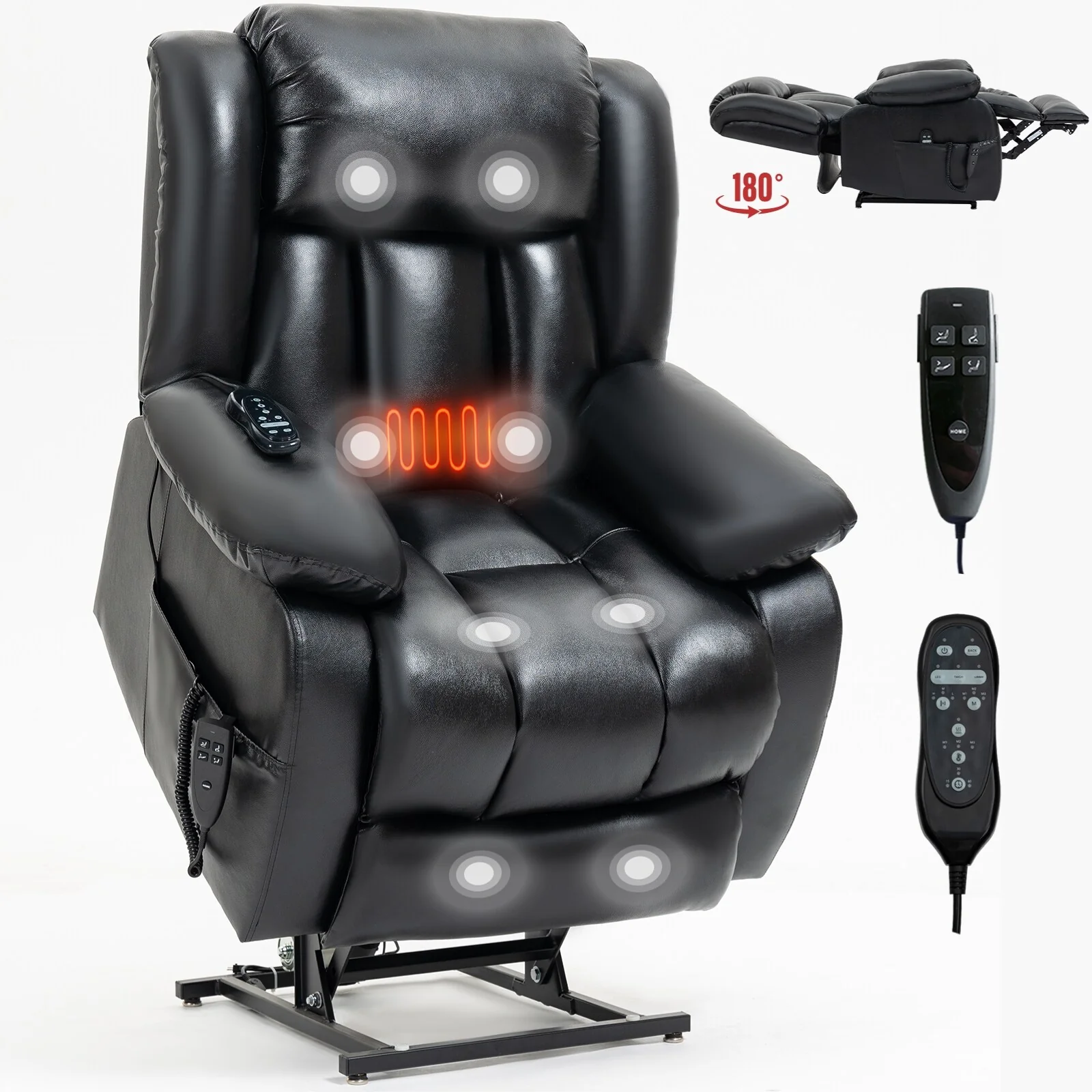 Power Lift Recliner Chair with 8-Point Vibration Massage