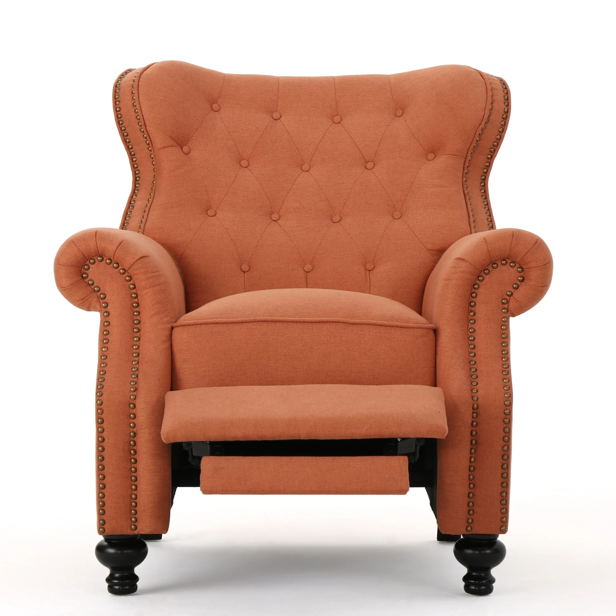Diamond?Stitch Tufted Recliner Chair with Nailhead Trim