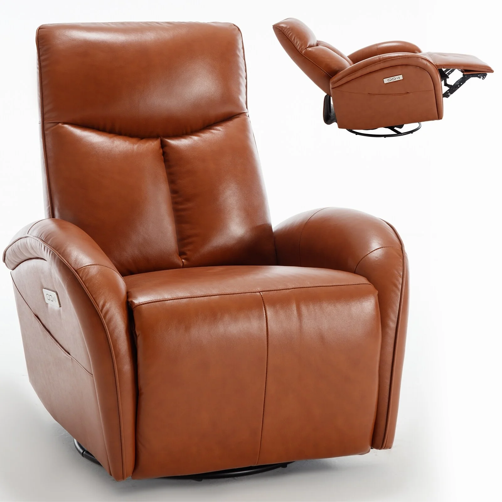 Armless Power Glider Recliner Chair with USB?C Charging & High Backrest