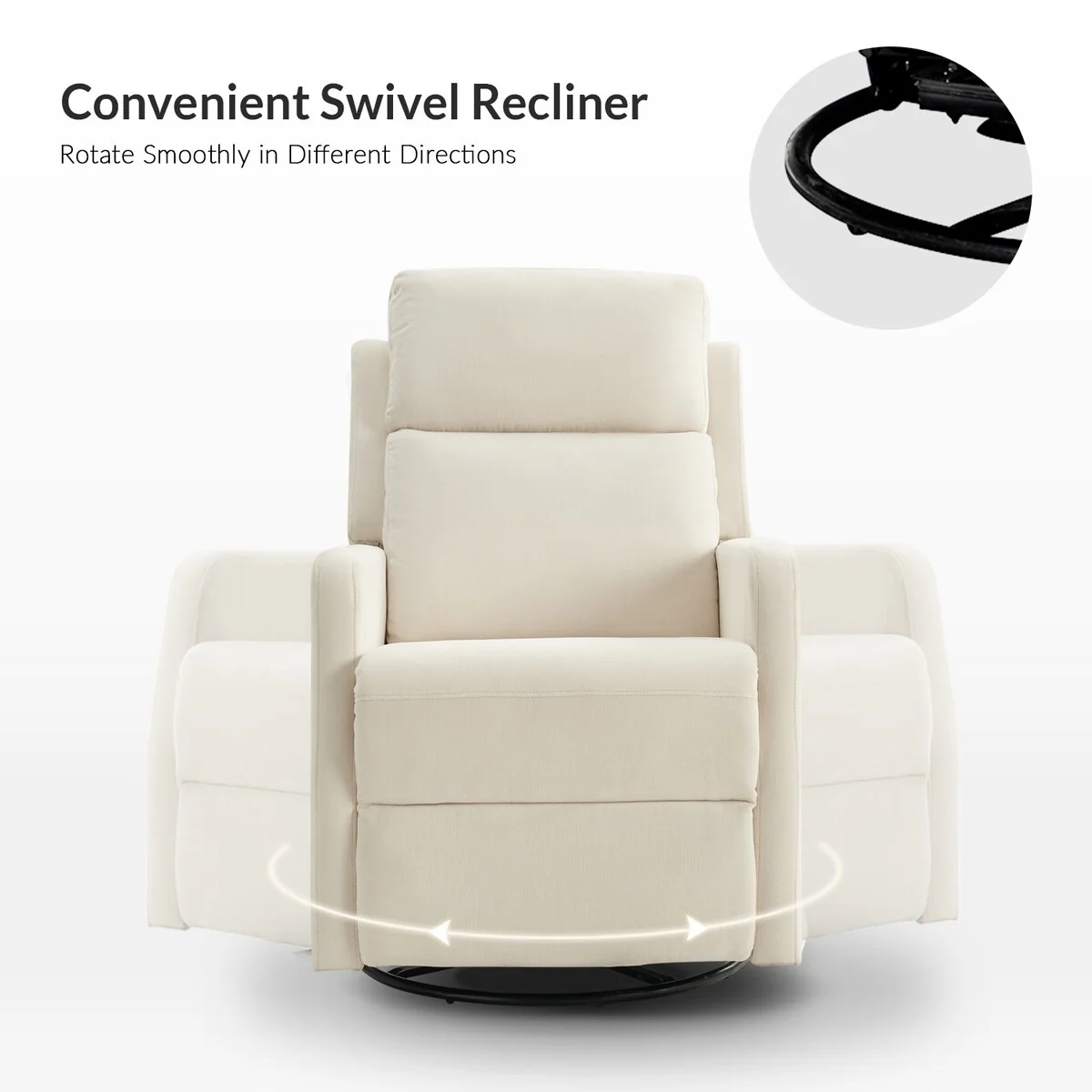 Julian Modern Swivel Rocker Manual Recliner Set of 2 by HULALA HOME