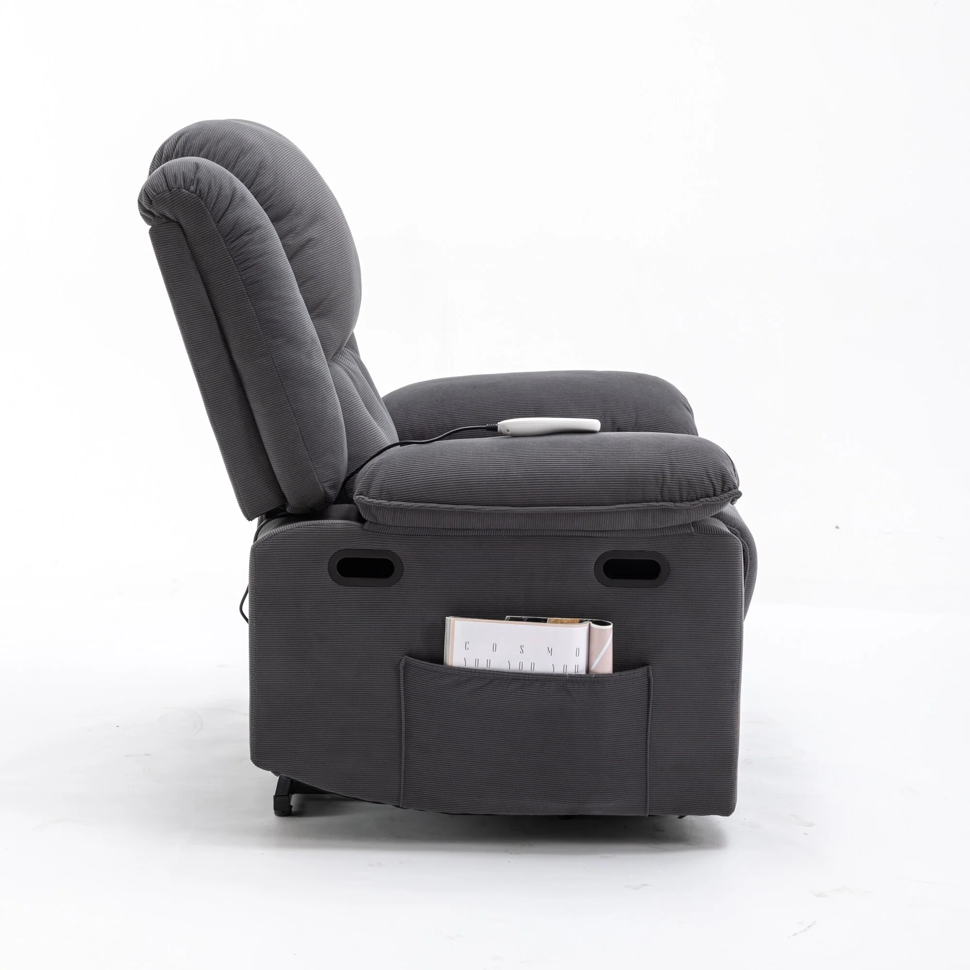 Beige Power Lift Recliner with Massage, Heating, Infinite Recline, Side Pockets, and Retractable Armrests