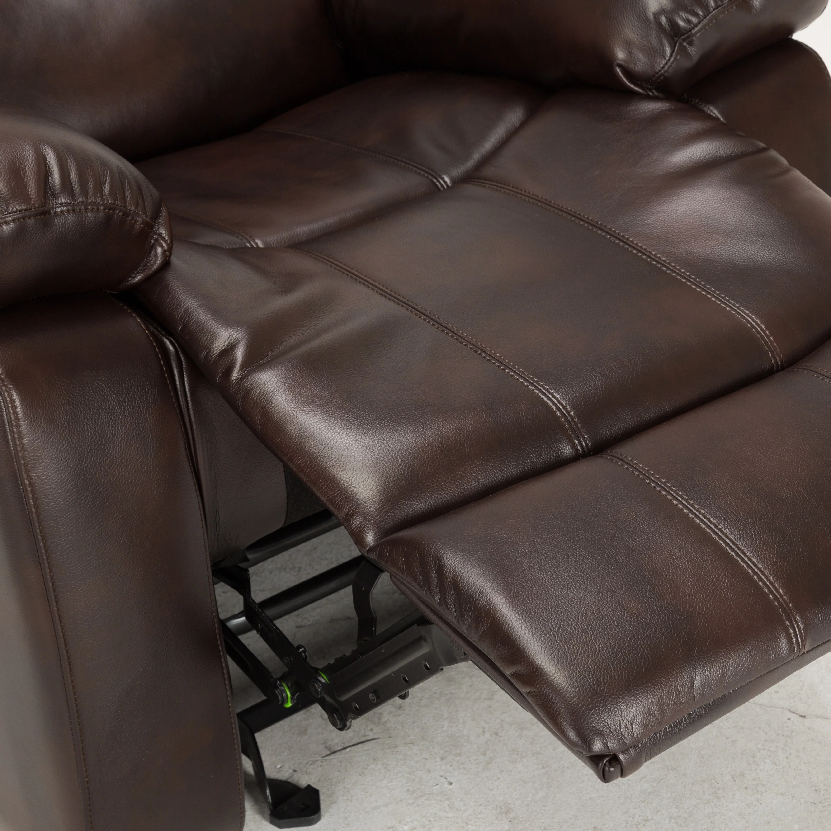 Leather Gel Glider Recliner with Sturdy Wood Frame  Heavy Duty Steel Mechanism