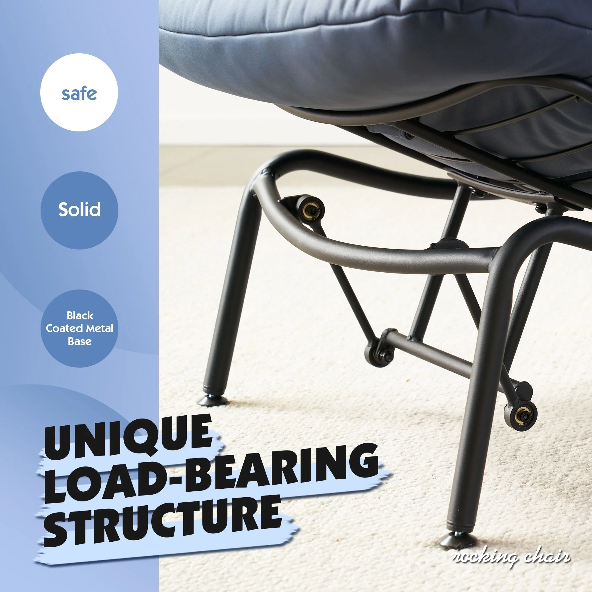 OVIOS Living Room Accent Chair Rocking Recliner Chair with Ottoman