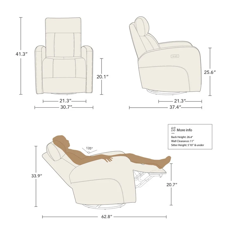 Rowan Power Swivel Glider Rocking Recliner