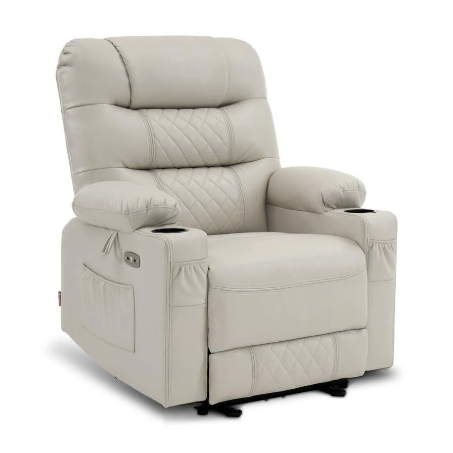 MCombo Electric Power Recliner Chair with Heat and Massage, Leather PR621