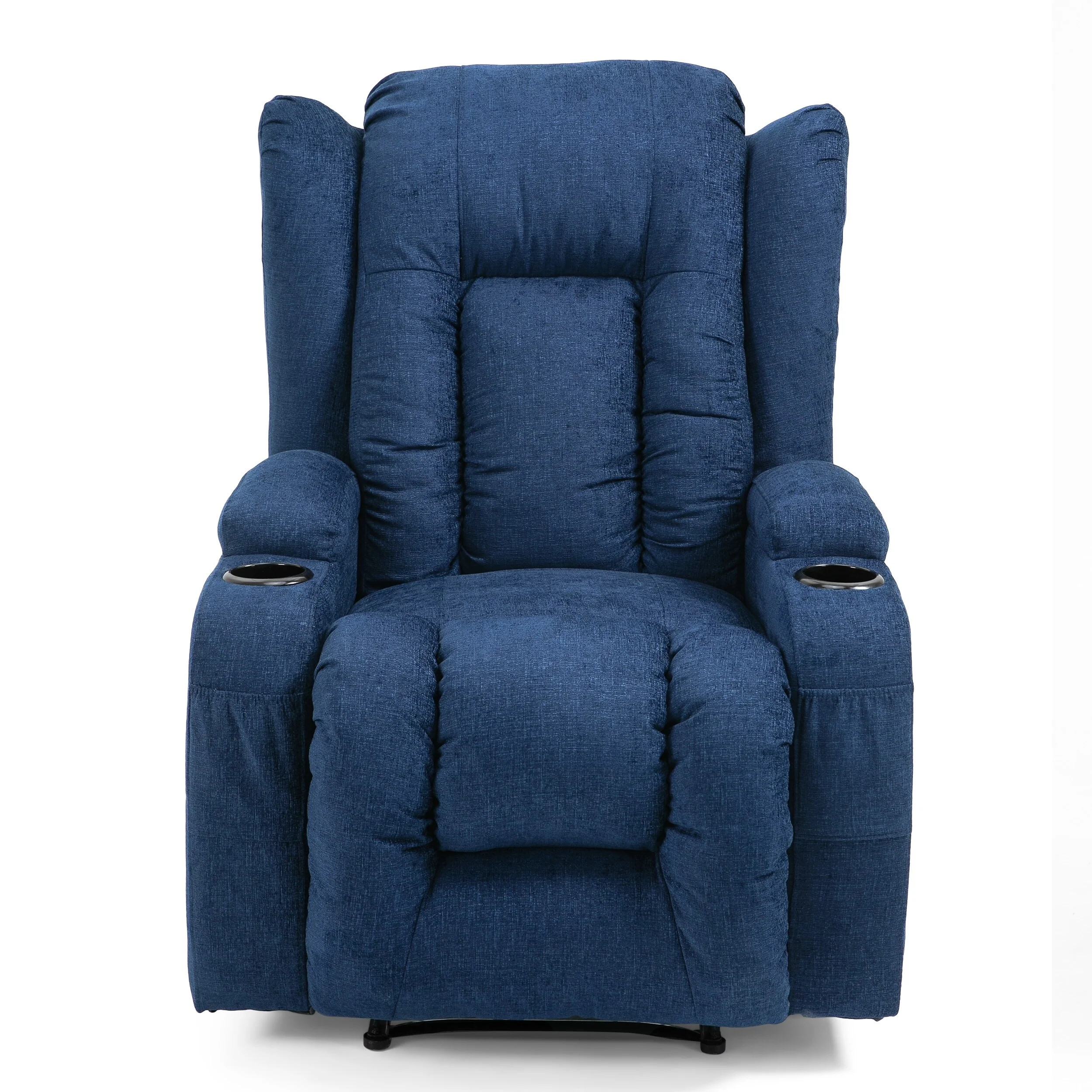 Brown Massage Recliner with Heating, 5 Modes, Cup Holders, Remote Control, and Manual Recline Function
