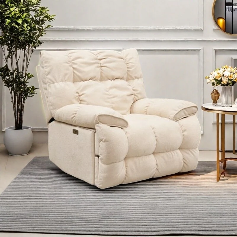 360�� Swivel Electric Rocker Recliner, Plush High Backrest, Spacious Seat, Multiple Recline Positions for Ultimate Comfort