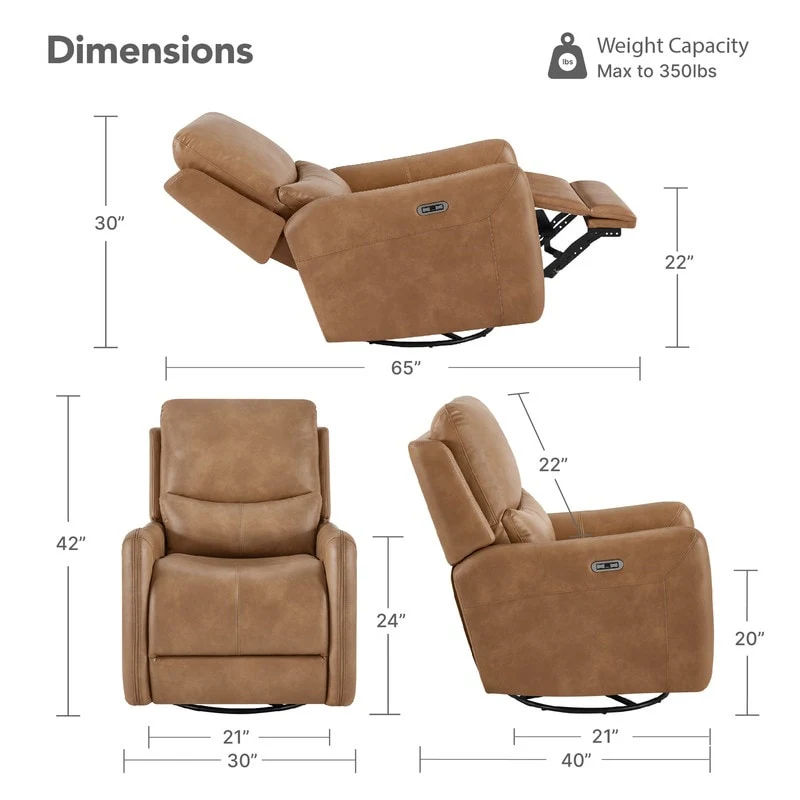Adalyn Power Swivel Glider Recliner with Lumbar Pillow