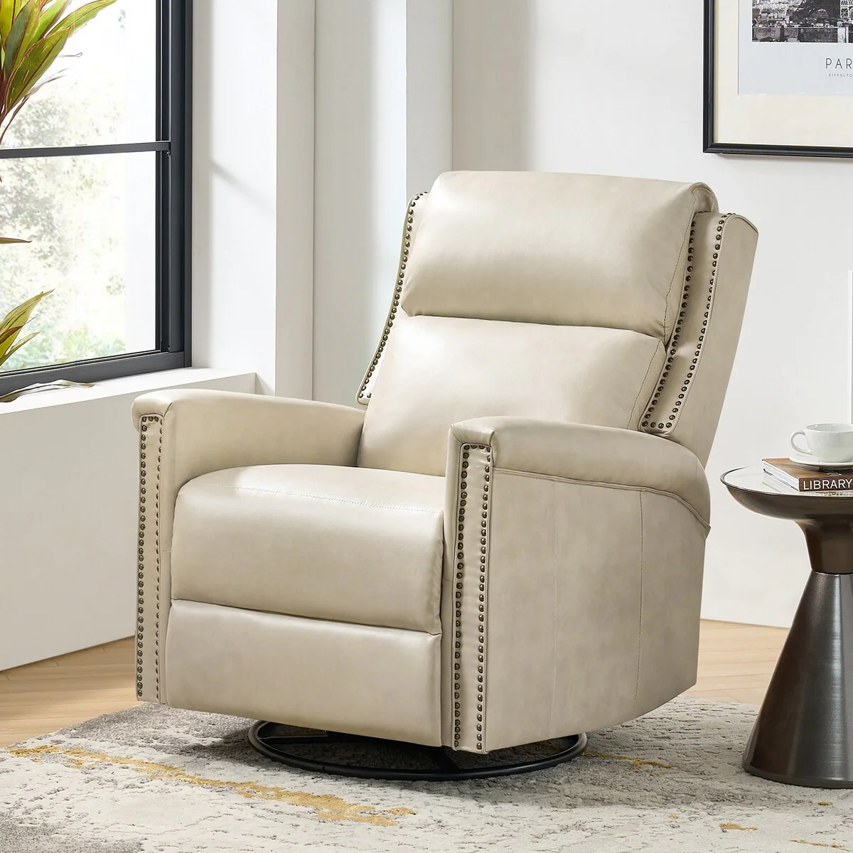 Tobias Traditional Swivel And Rocker Power Recliner by HULALA HOME