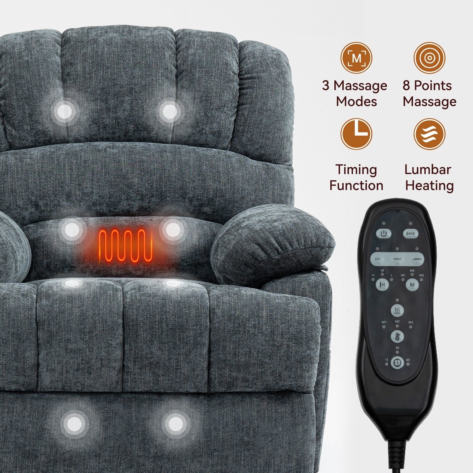 Chenille Power Lift Recliner Chair