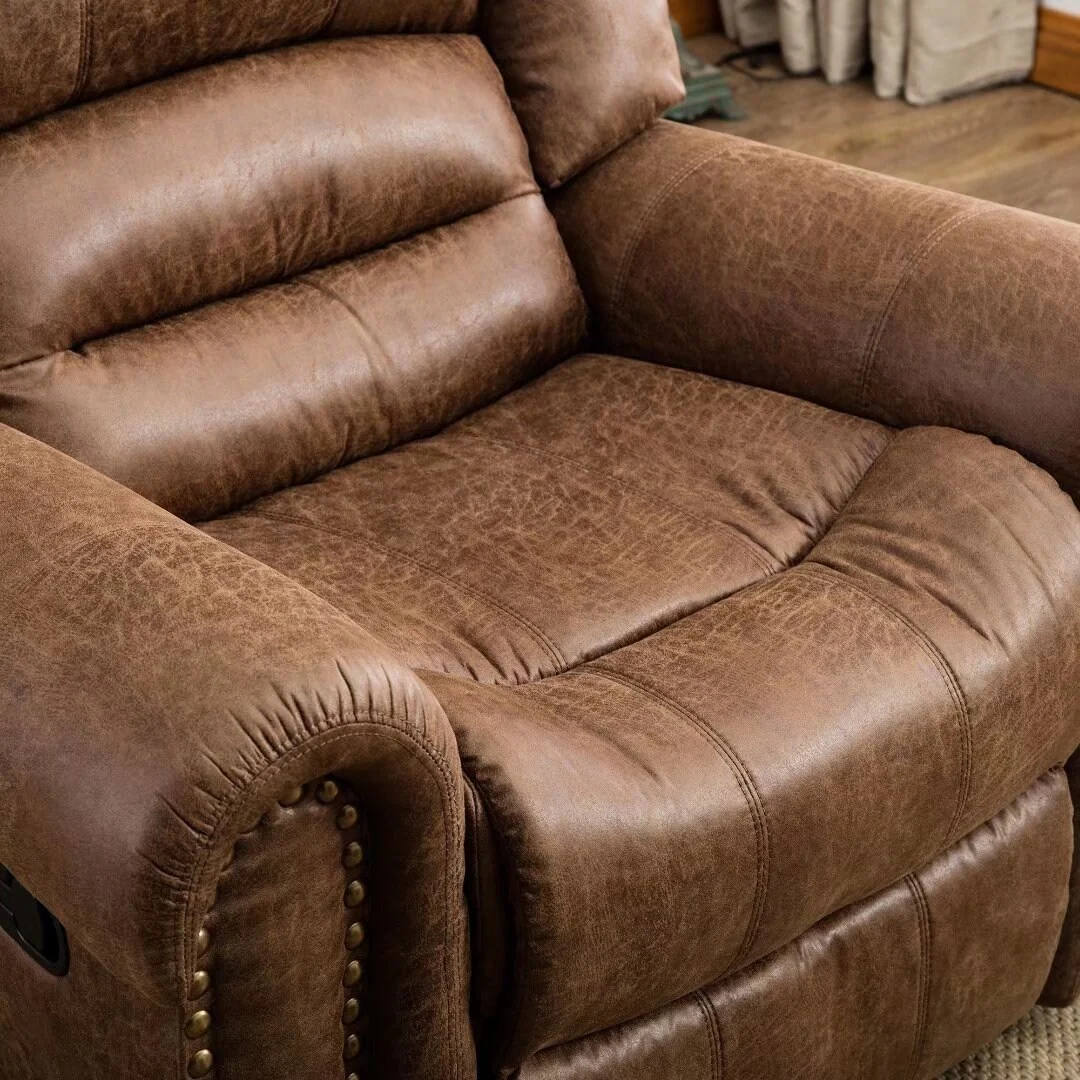 Overstuffed Manual Standard Recliner Chair Sofa