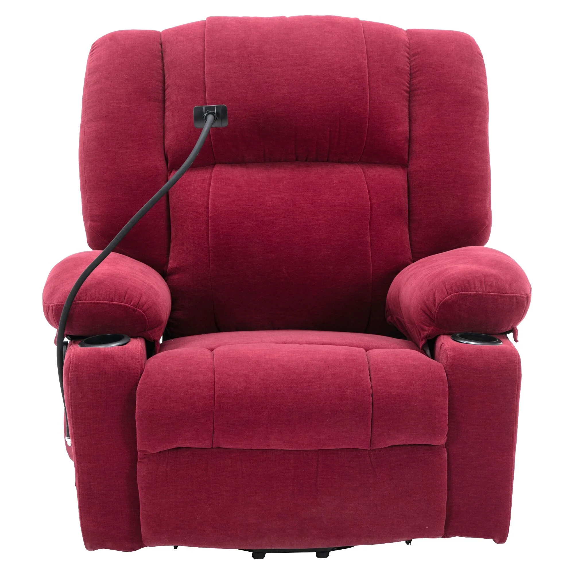 Electric Power Lift Recliner with Massage, Heat, Cup Holders, and Swivel