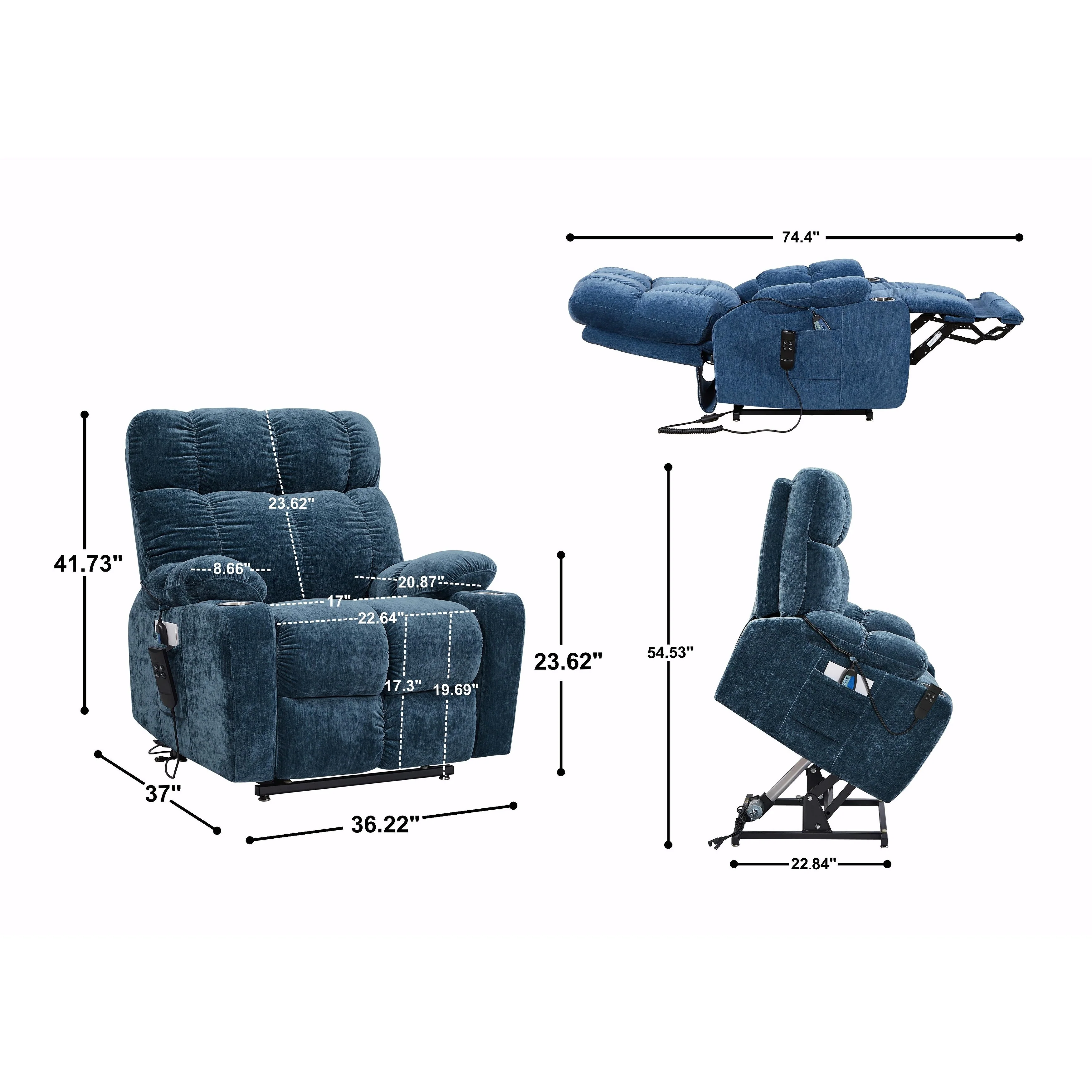 Infinite Position Lay Flat 180�� Recliner with Heat Massage