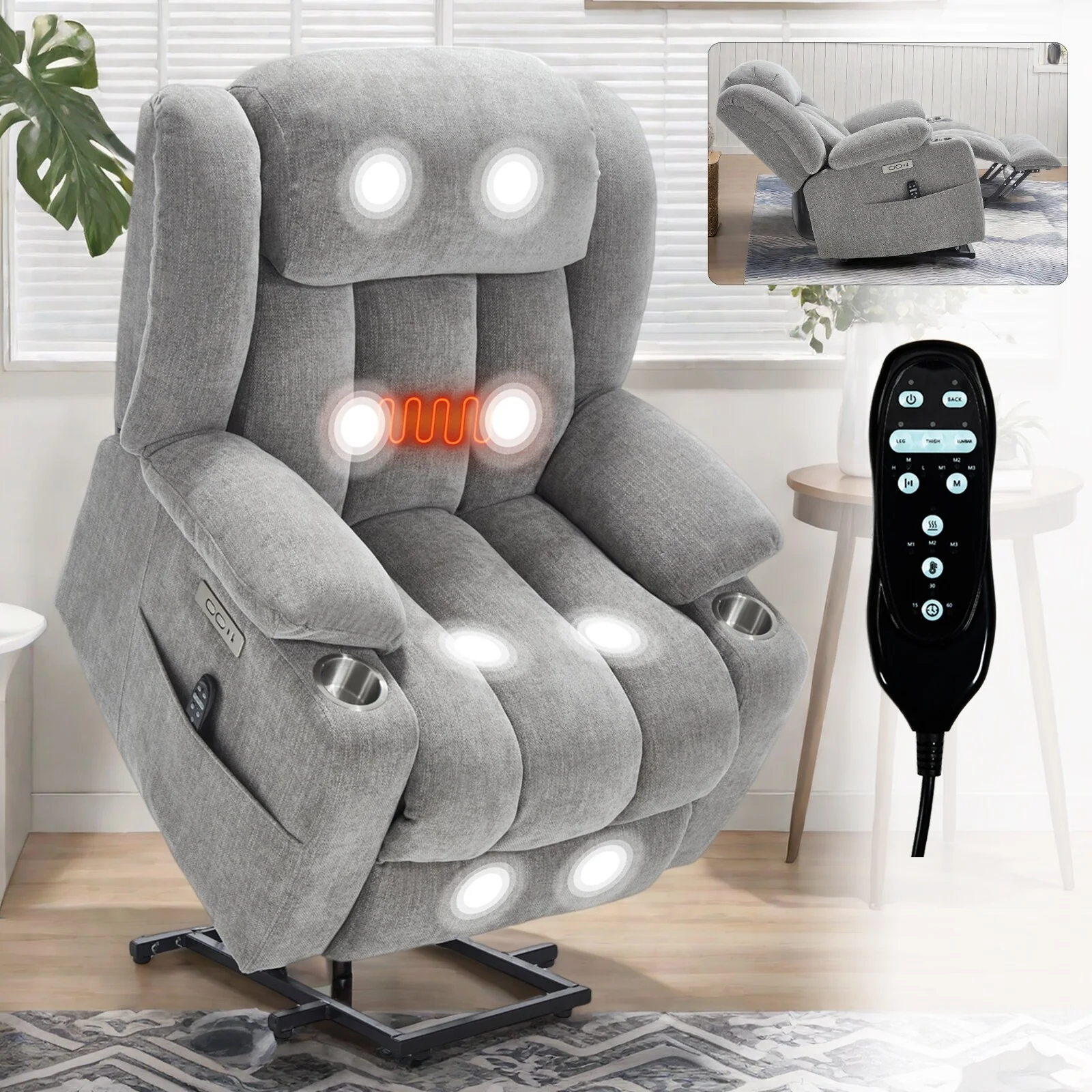 Chenille Power Lift Recliner Chair