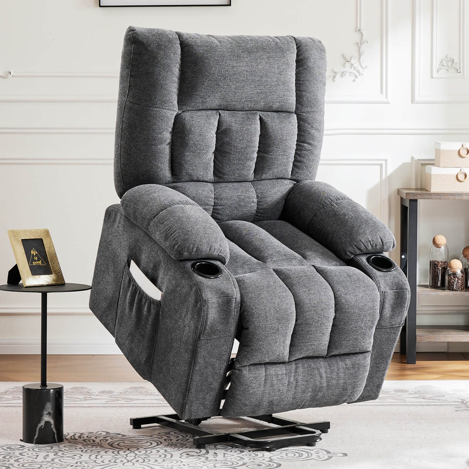 Recliner Chair, Reclining Massage Chair with Heat, Home Theater Seating Electric Power Lift Chair for Living Room