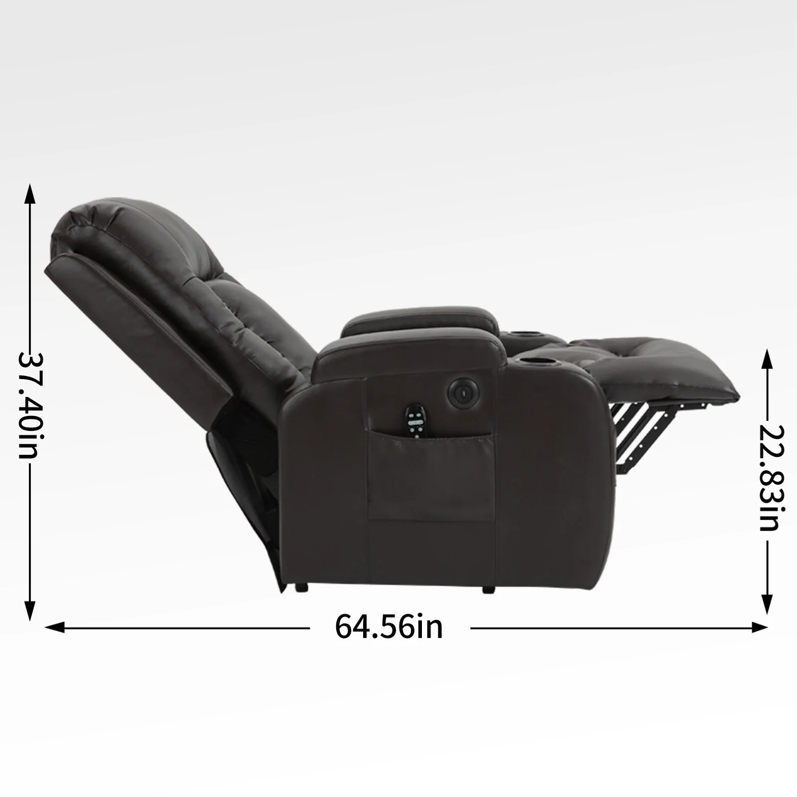 Heavy-Duty Power Lift Recliner with 8-Point Massage, Lumbar Heat Therapy, USB Charging, Dual Cup Holders, and Spacious Seating