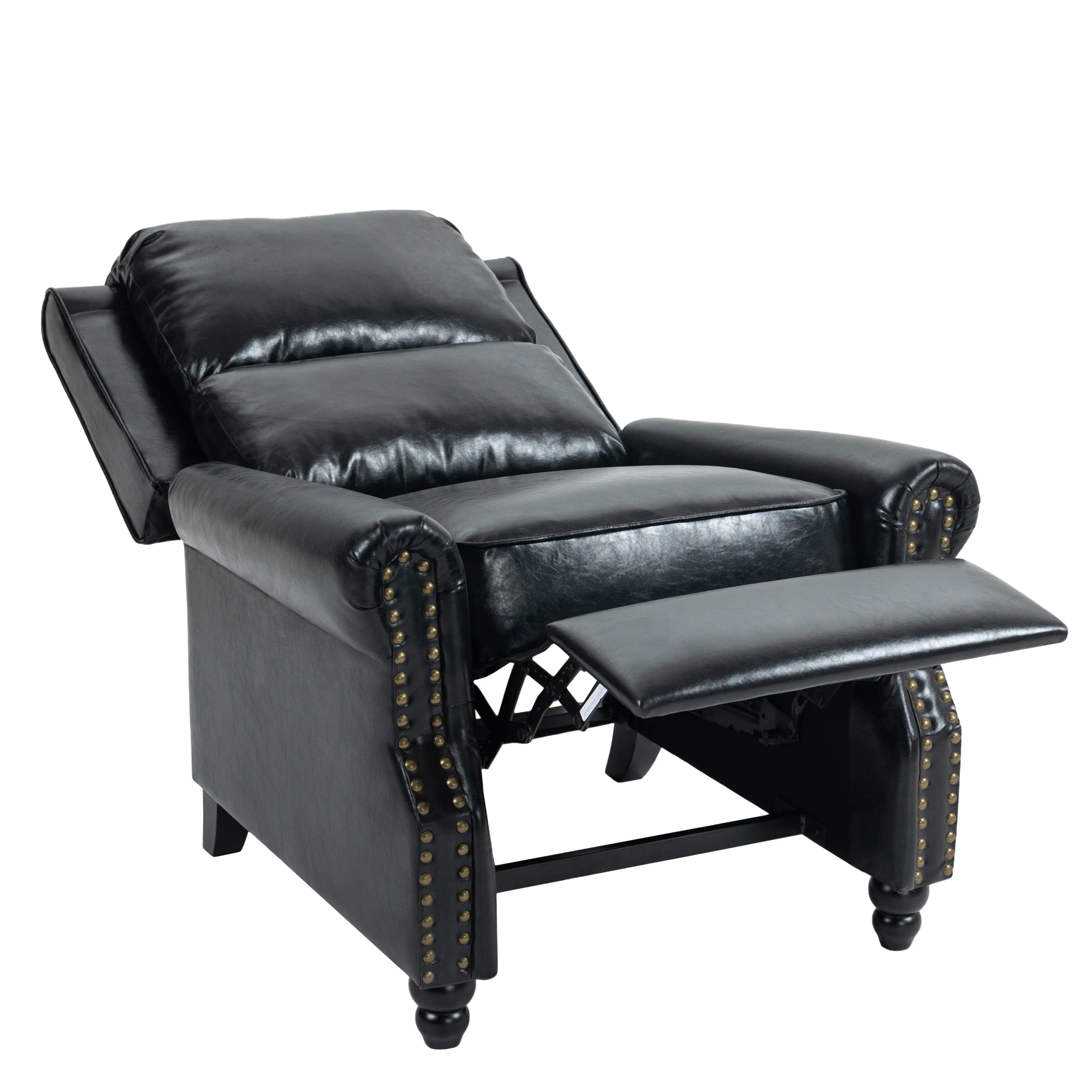 2 Set Manual Pushback Recliner Chair with Nailhead Trim
