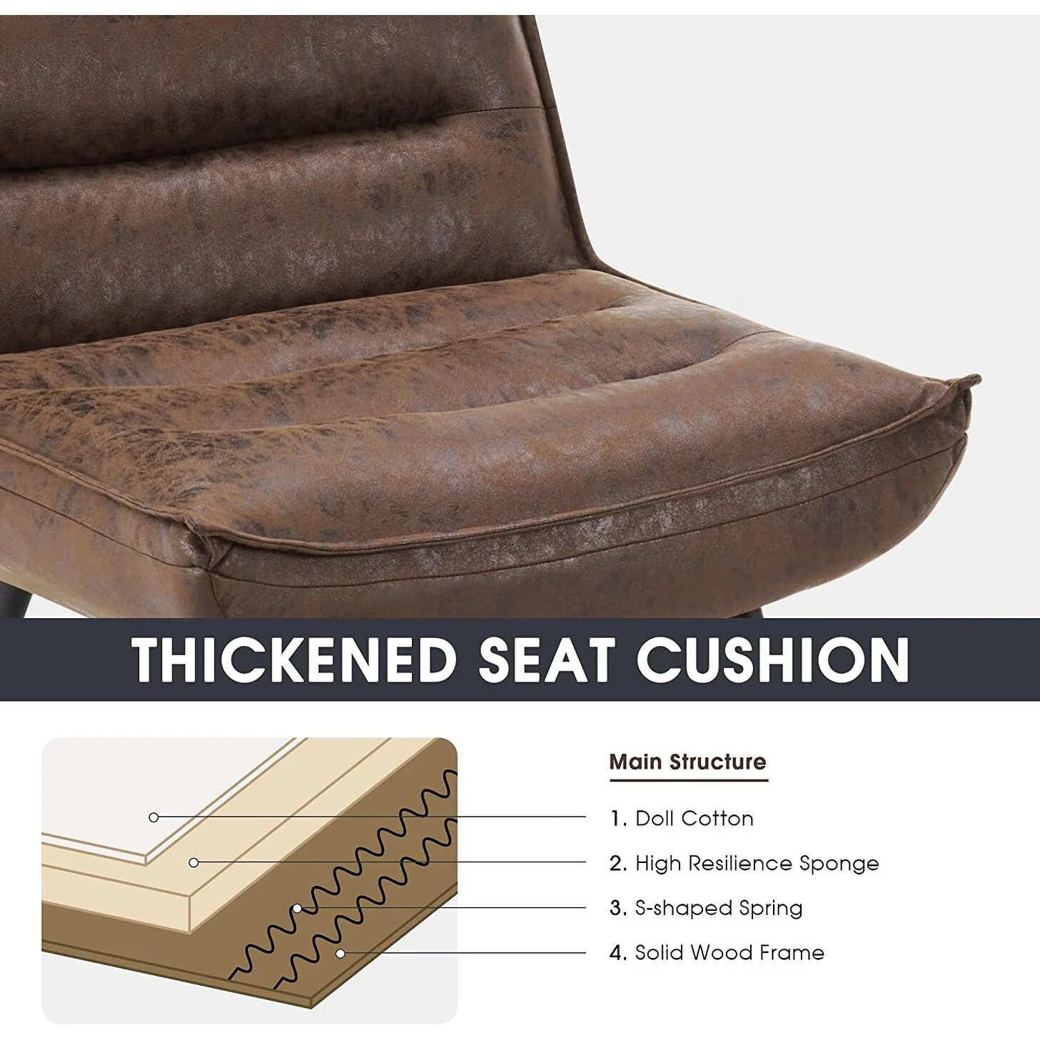 MCombo Modern Chair with Ottoman, Bronzing Fabric Upholstered Leisure Chairs