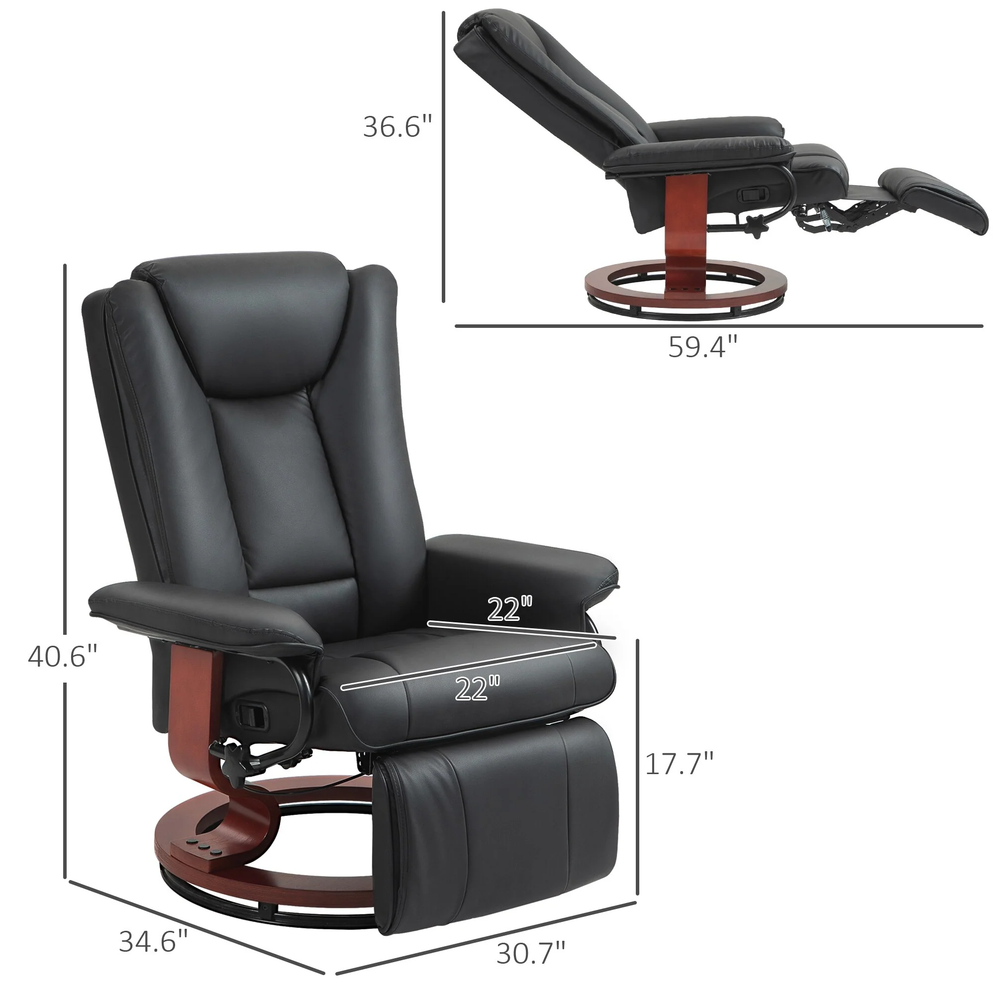 Manual Swivel Recliner Chair