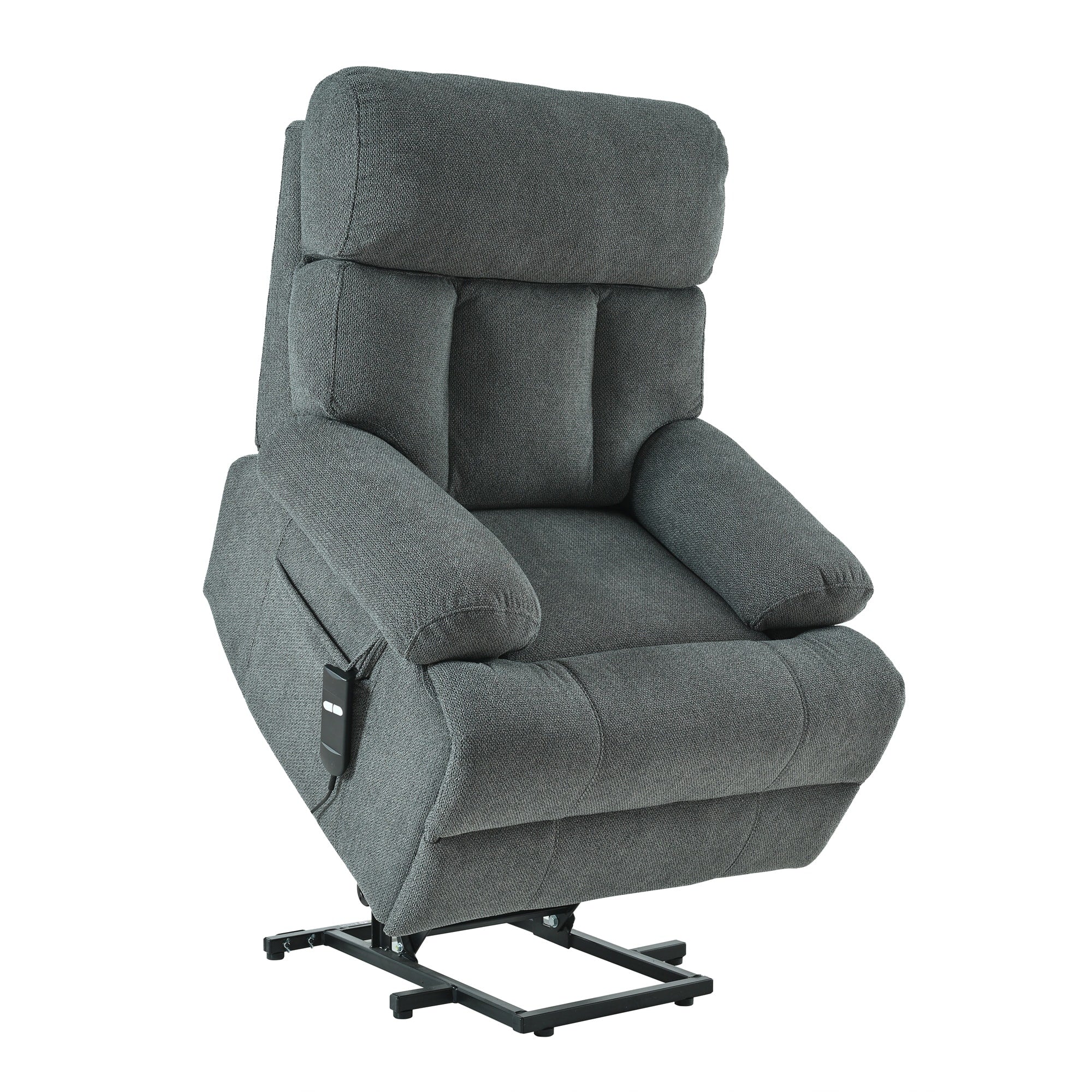 Flannel Power Lift Recliner with Side Pocket