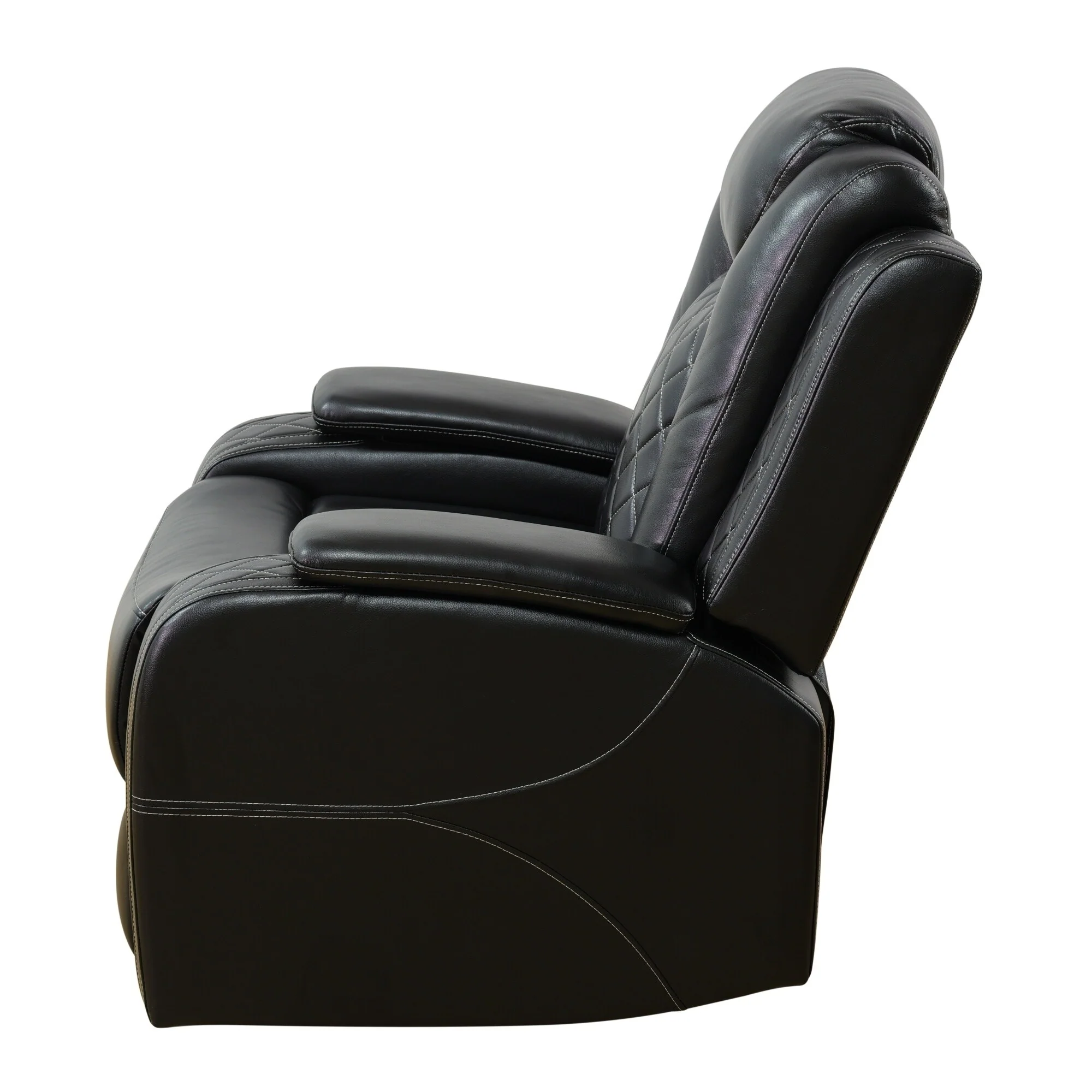 Modern Breathing Leather Recliner Chair with Ambient Lighting and USB-Powered LED
