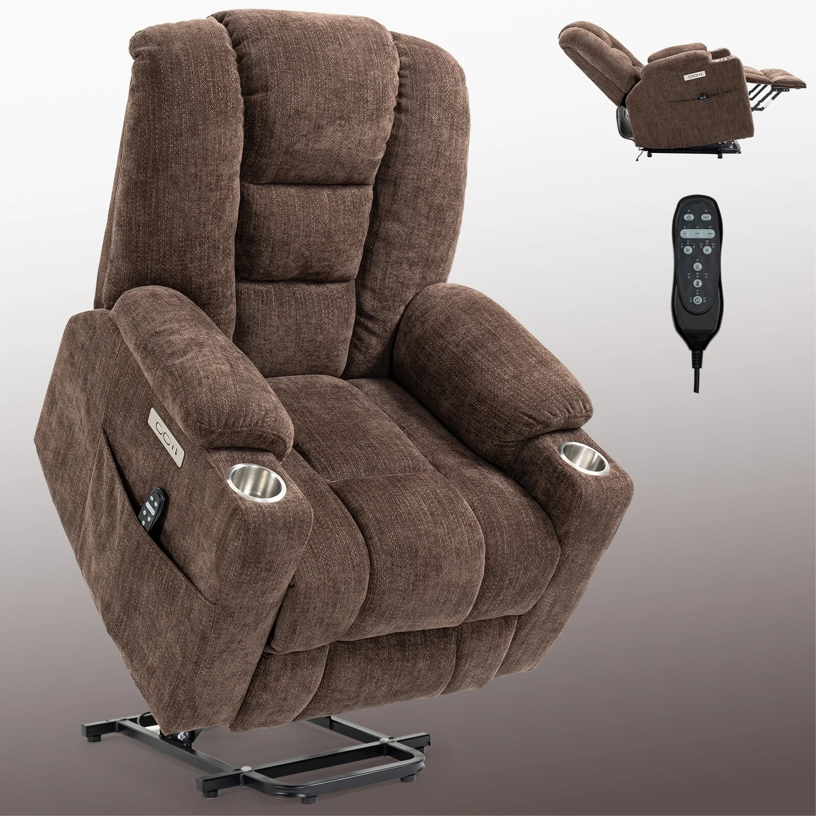 Large Power Lift Recliner Chair with Massage and Heat
