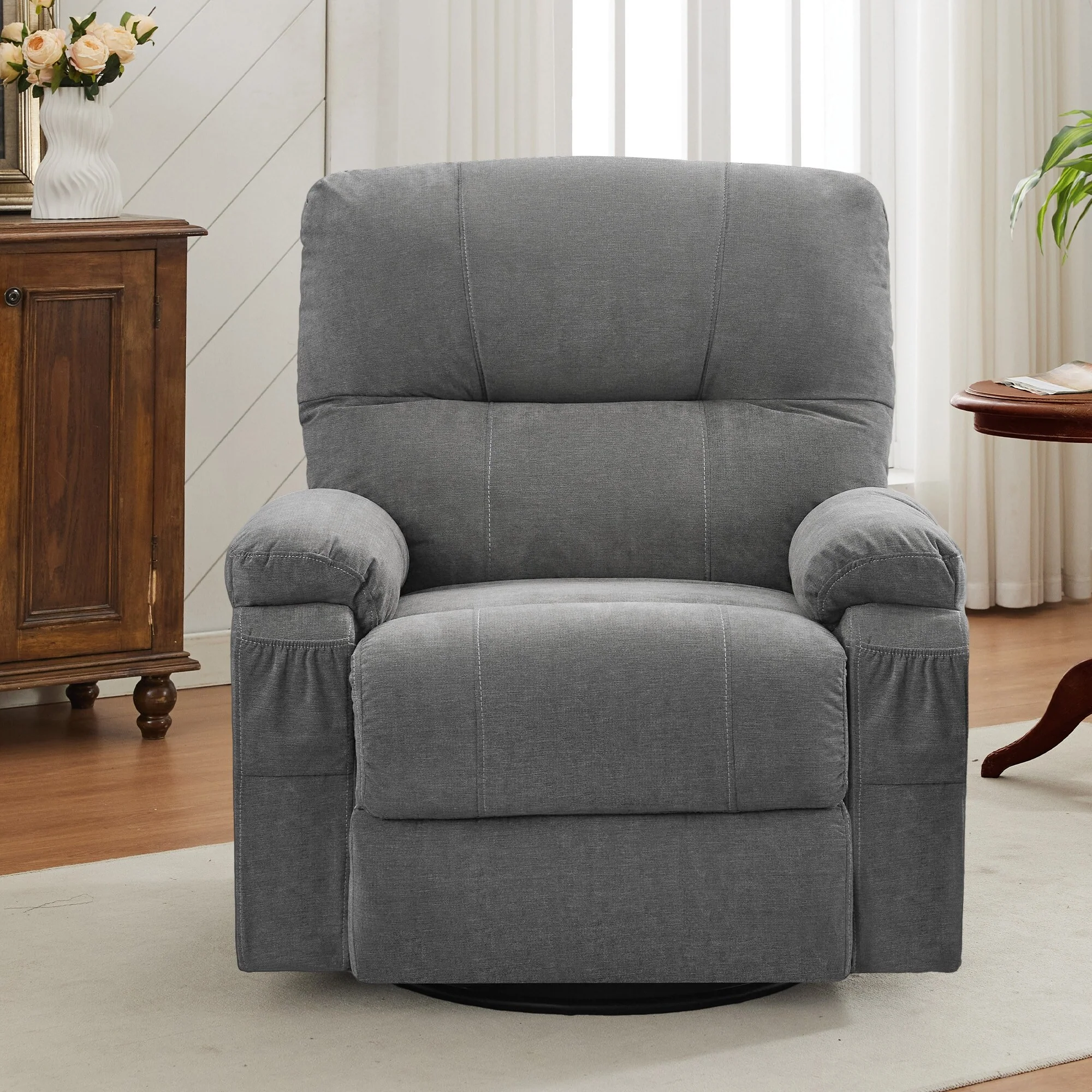 Recliner chair,360 degree rotating swing single sofa chair