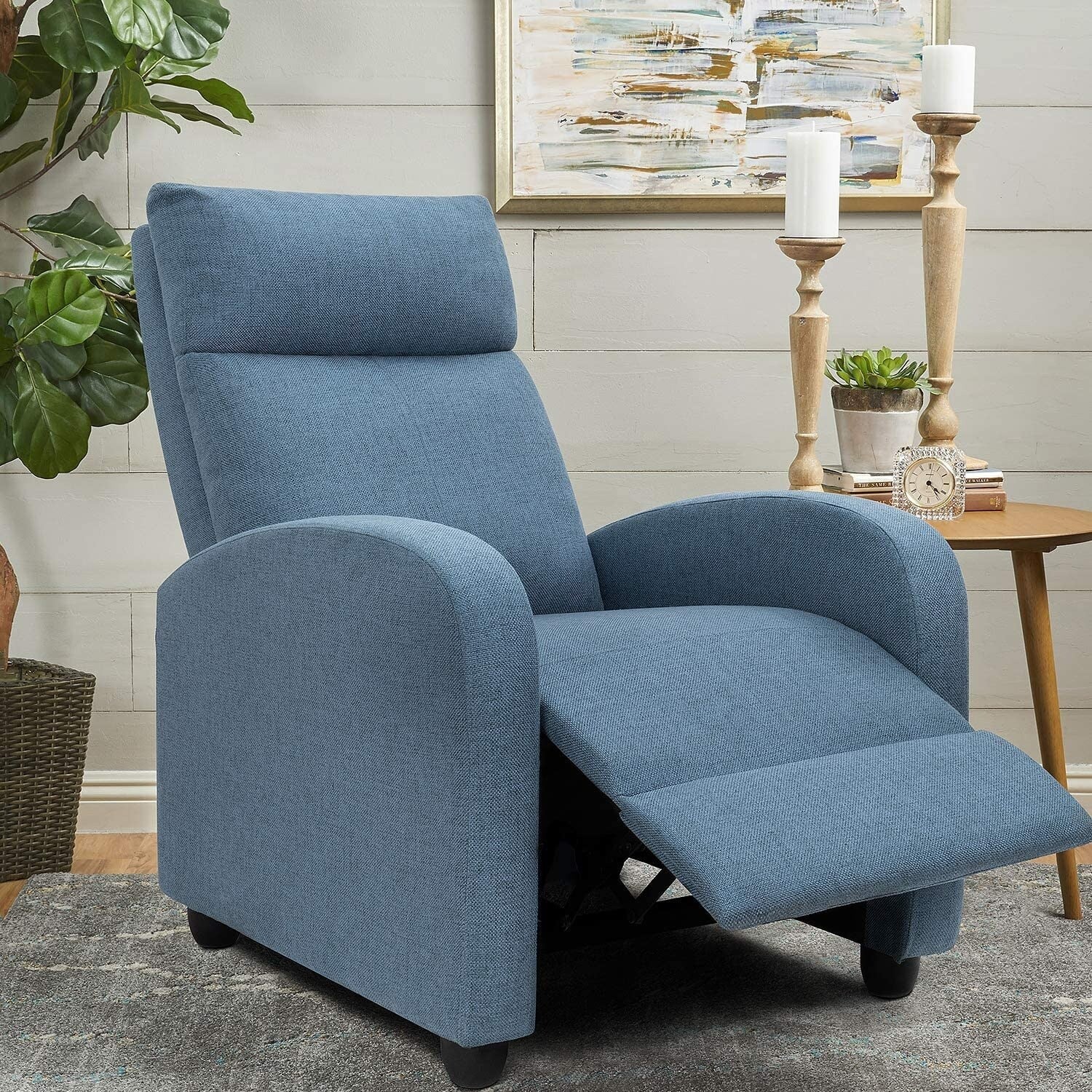 Furniwell Fabric Single Sofa Recliner with Padded Seat