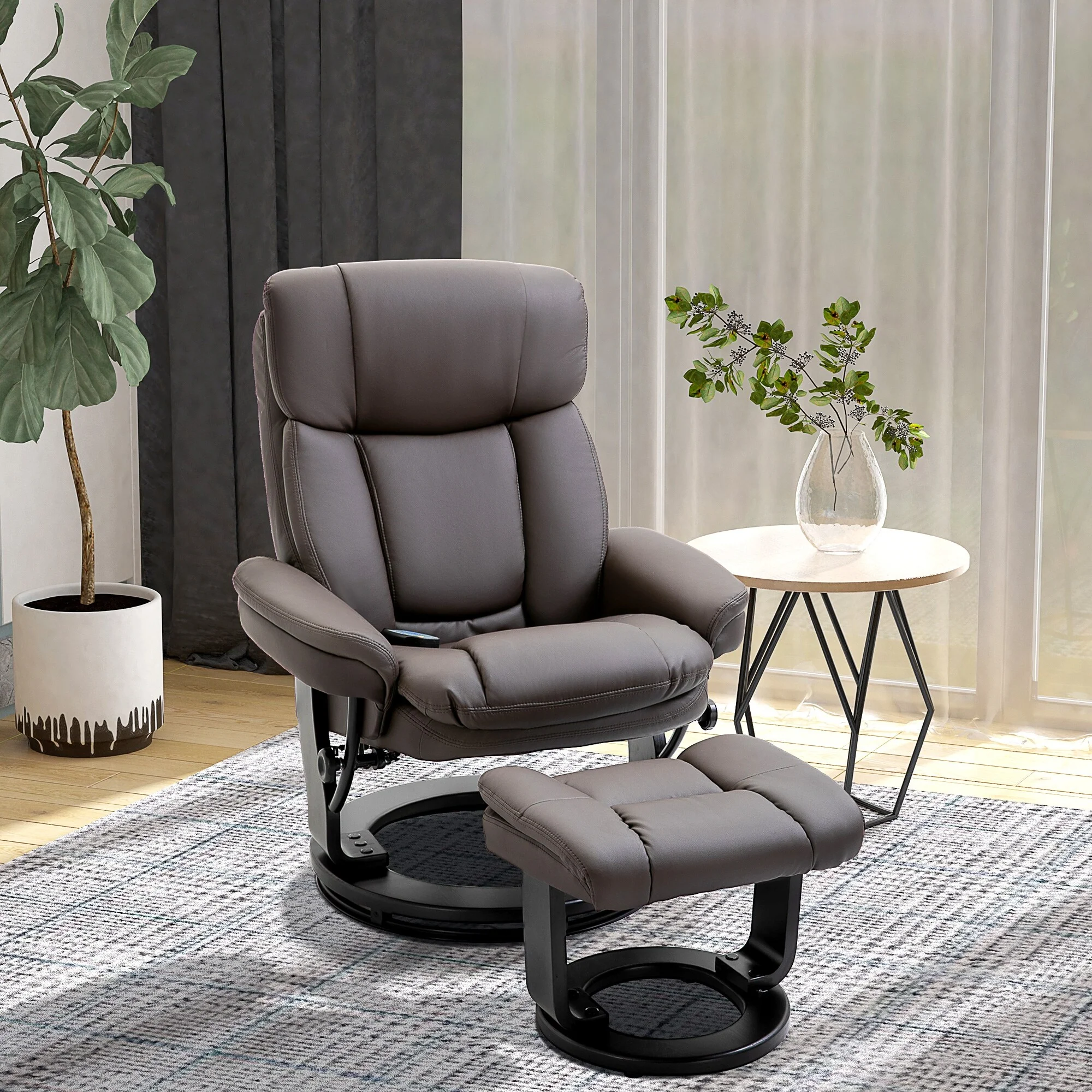 Massage Recliner Chair with Ottoman 10 Point Vibration