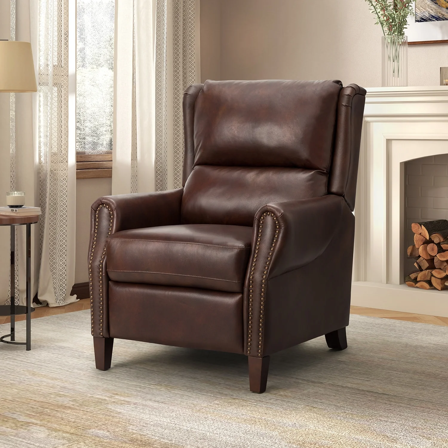 Alicia 32.68 Wide Genuine Leather Manual Recliner
