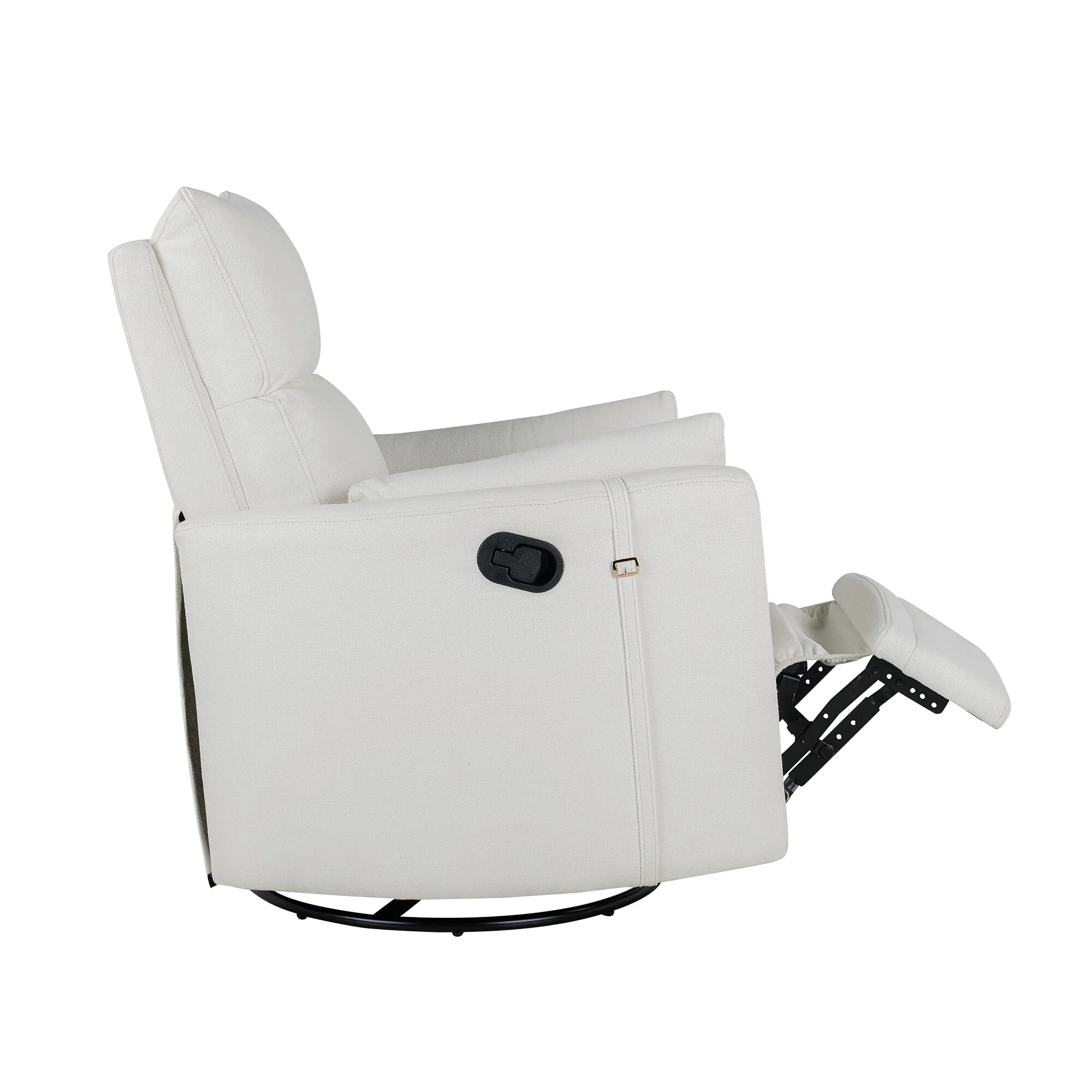 Upholstered Swivel Recliner Manual Rocker