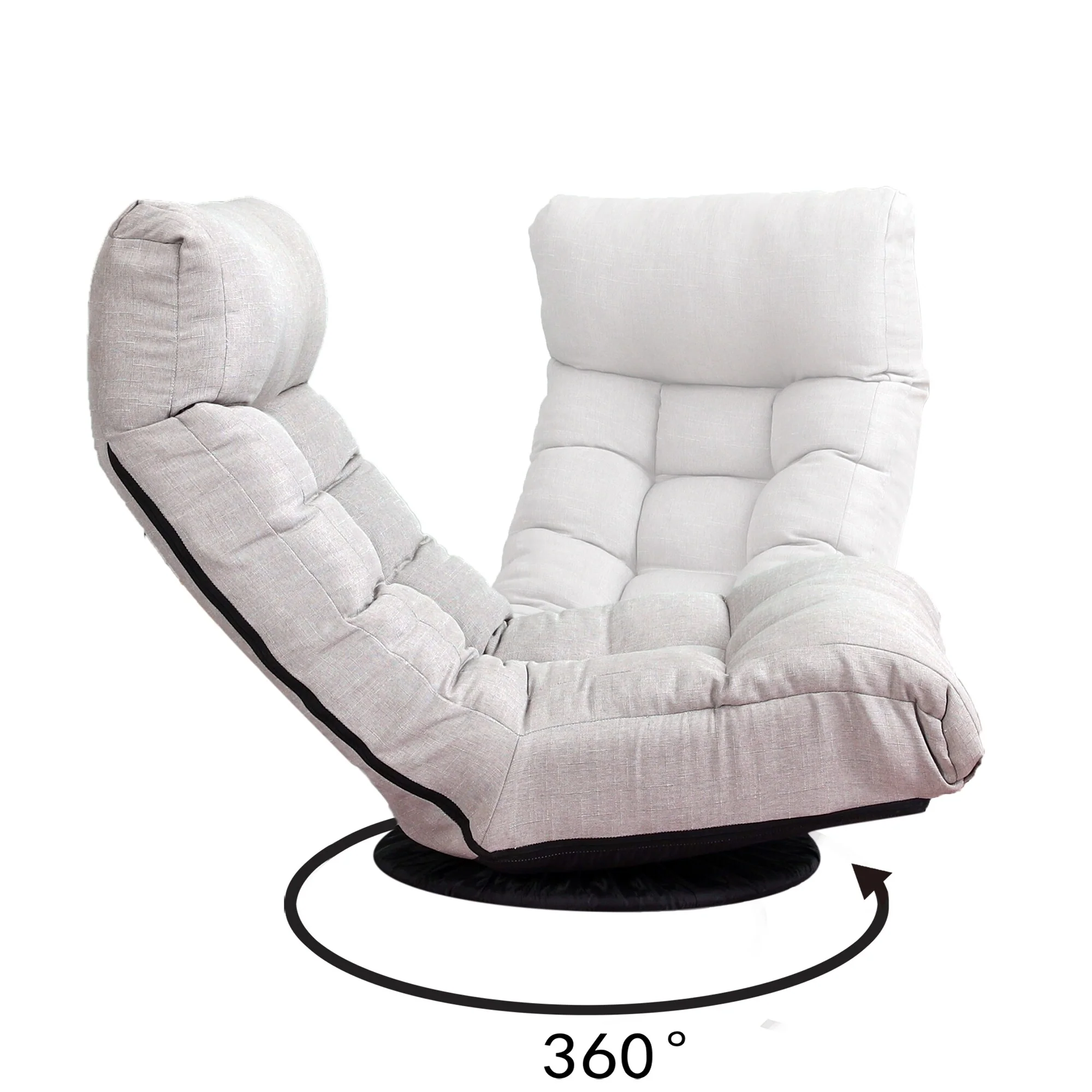 Upholstered Armless Recliner Set with Ottoman and Adjustable Headrest