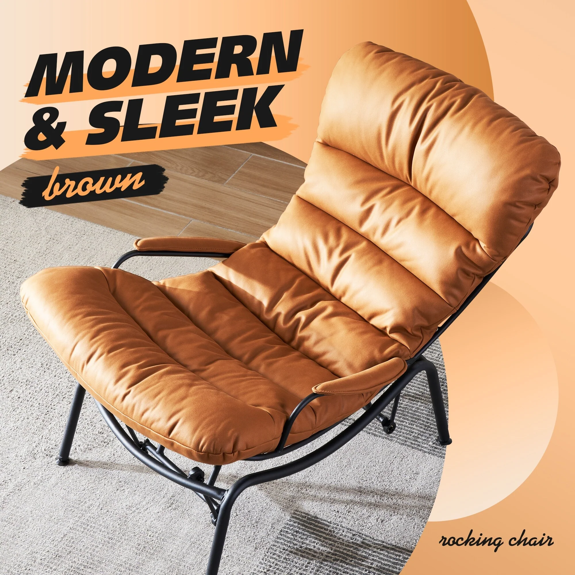 OVIOS Living Room Accent Chair Rocking Recliner Chair with Ottoman