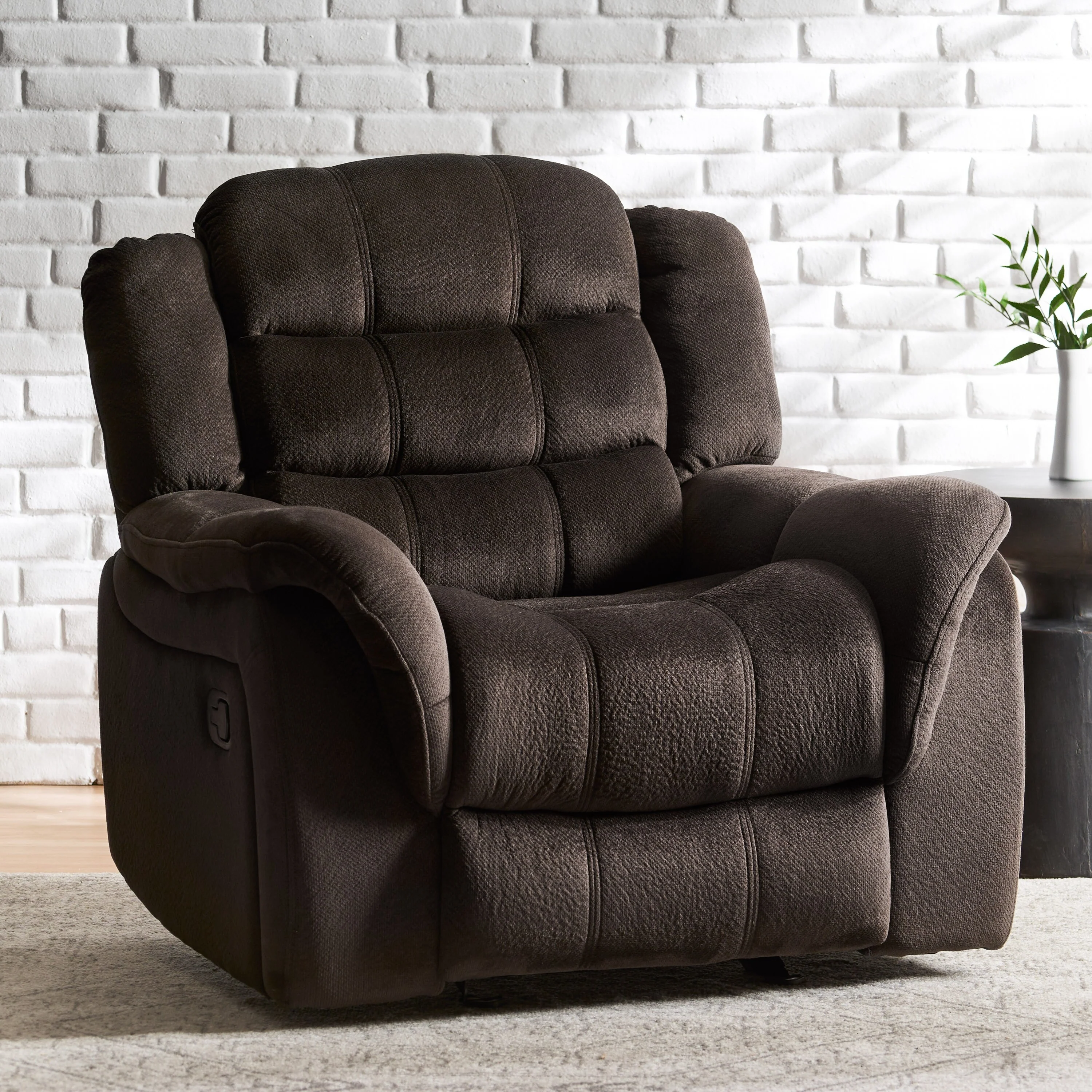 Luxurious Glider Recliner with Plush Fabric Upholstery by HarperBright Designs