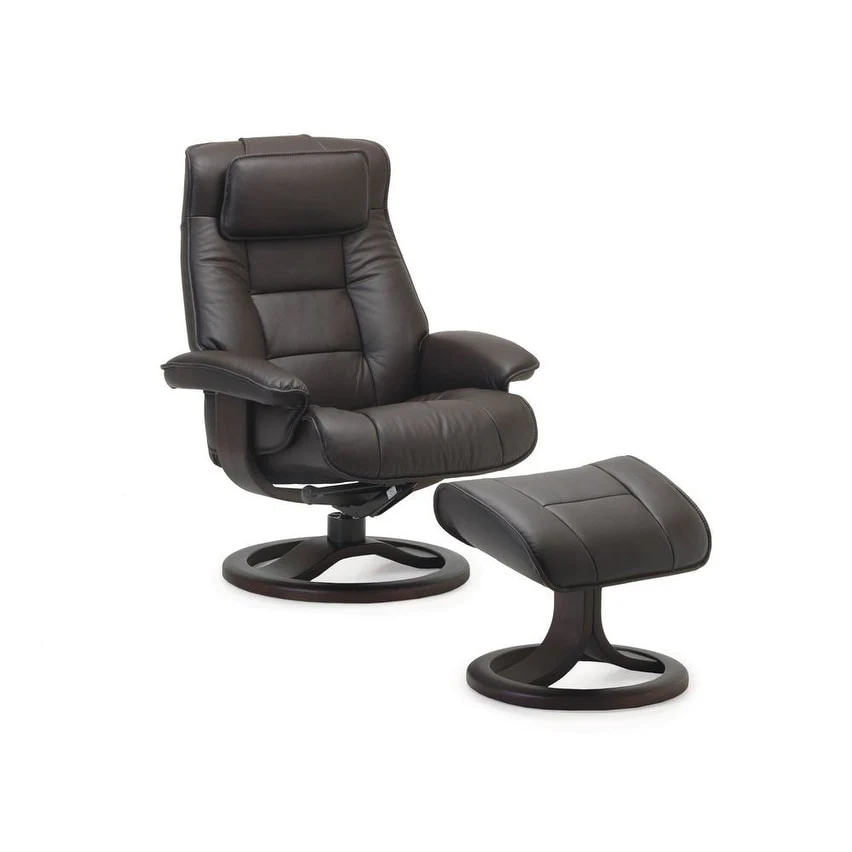 Fjords Mustang Leather Recliner and Ottoman