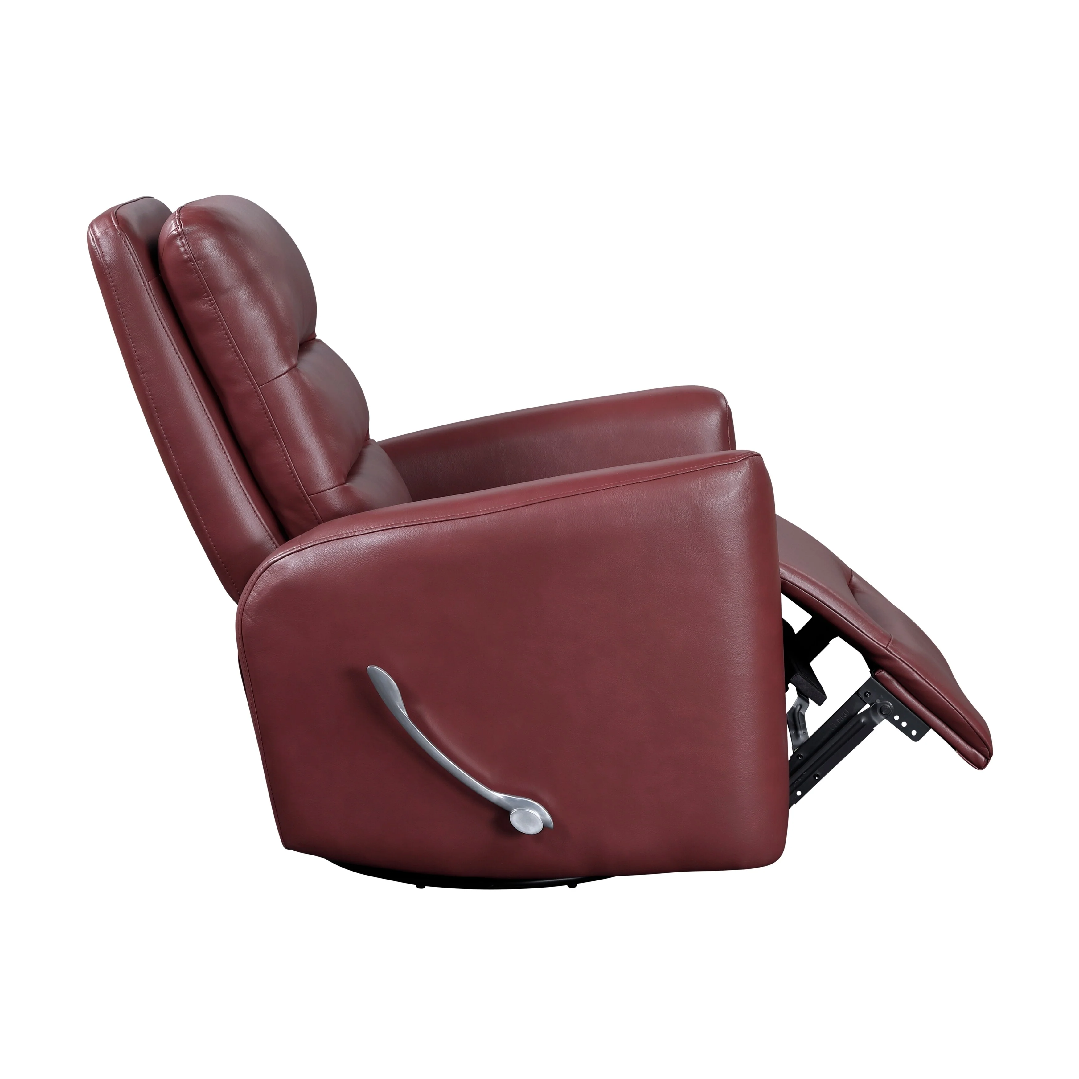 Glider Reclining Chair Swivel Motion Breathable Faux Leather Upholstery Luxury Living Room Furniture, Movie Chair
